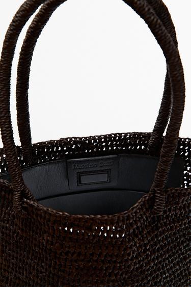 Mini raffia bucket bag — BROWN 6