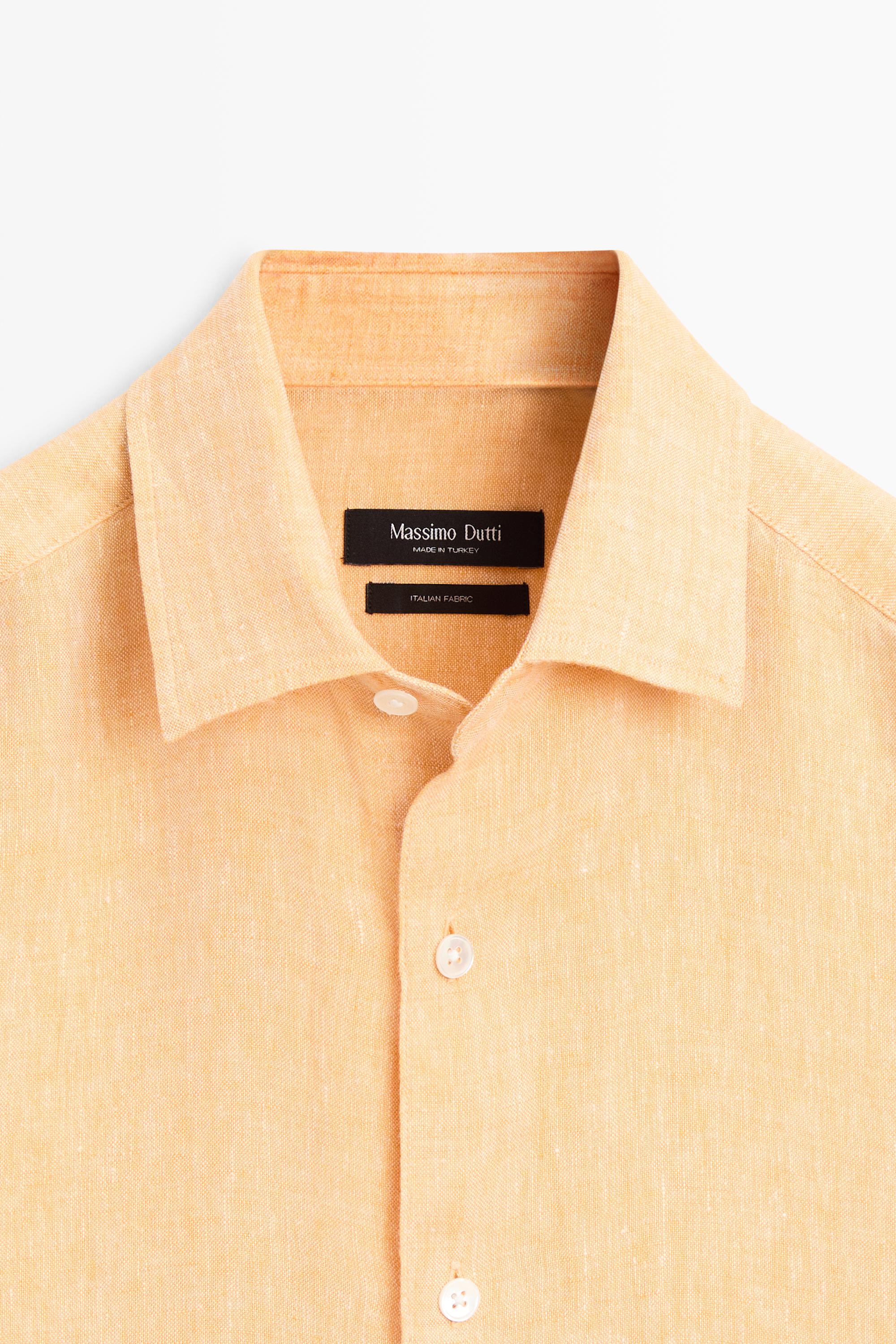 100% linen regular fit shirt — RED