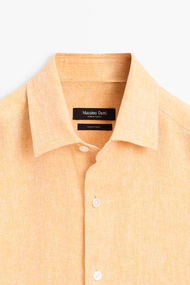 100% linen regular fit shirt — RED 9