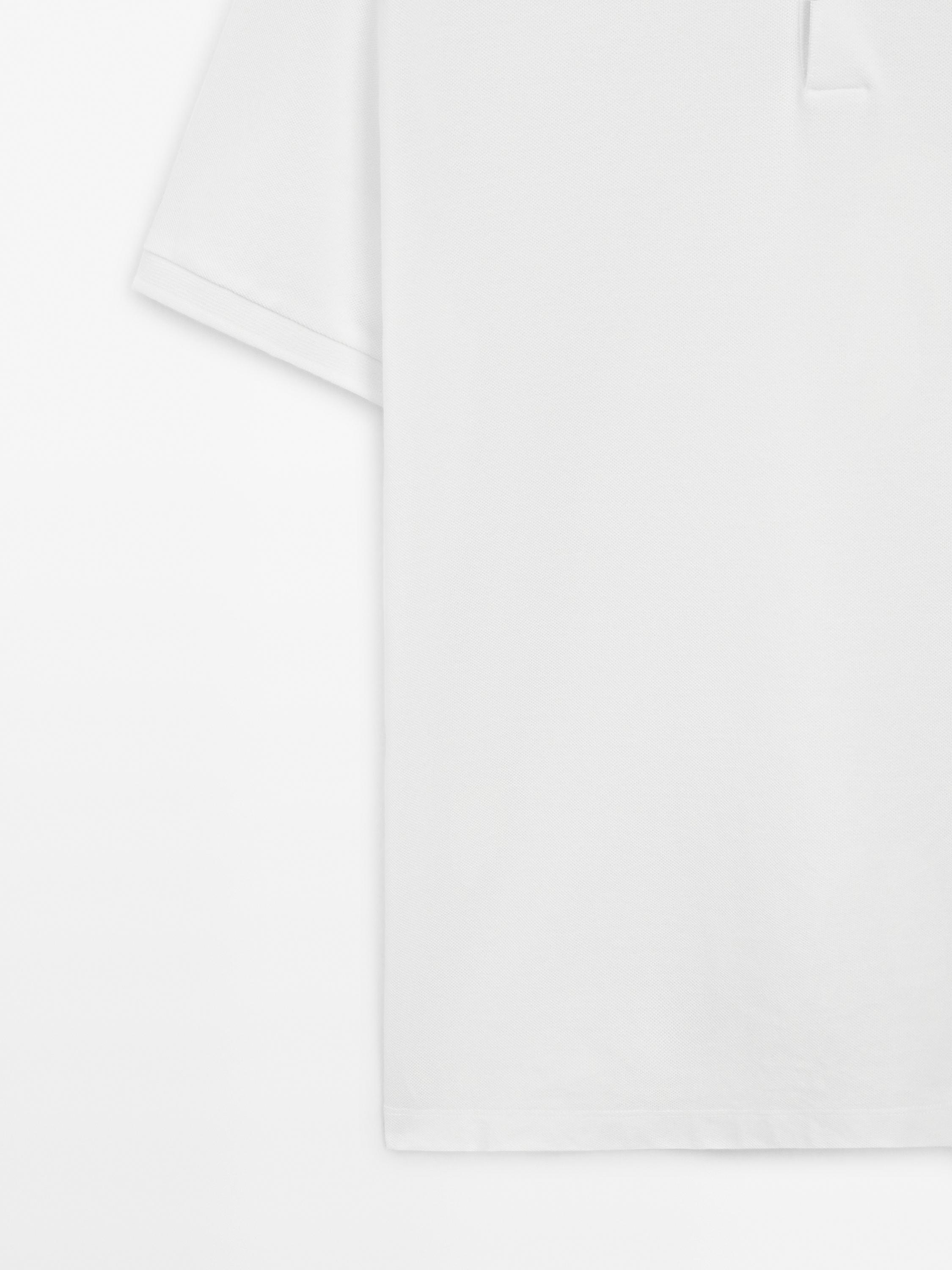 Micro textured piqué cotton polo shirt