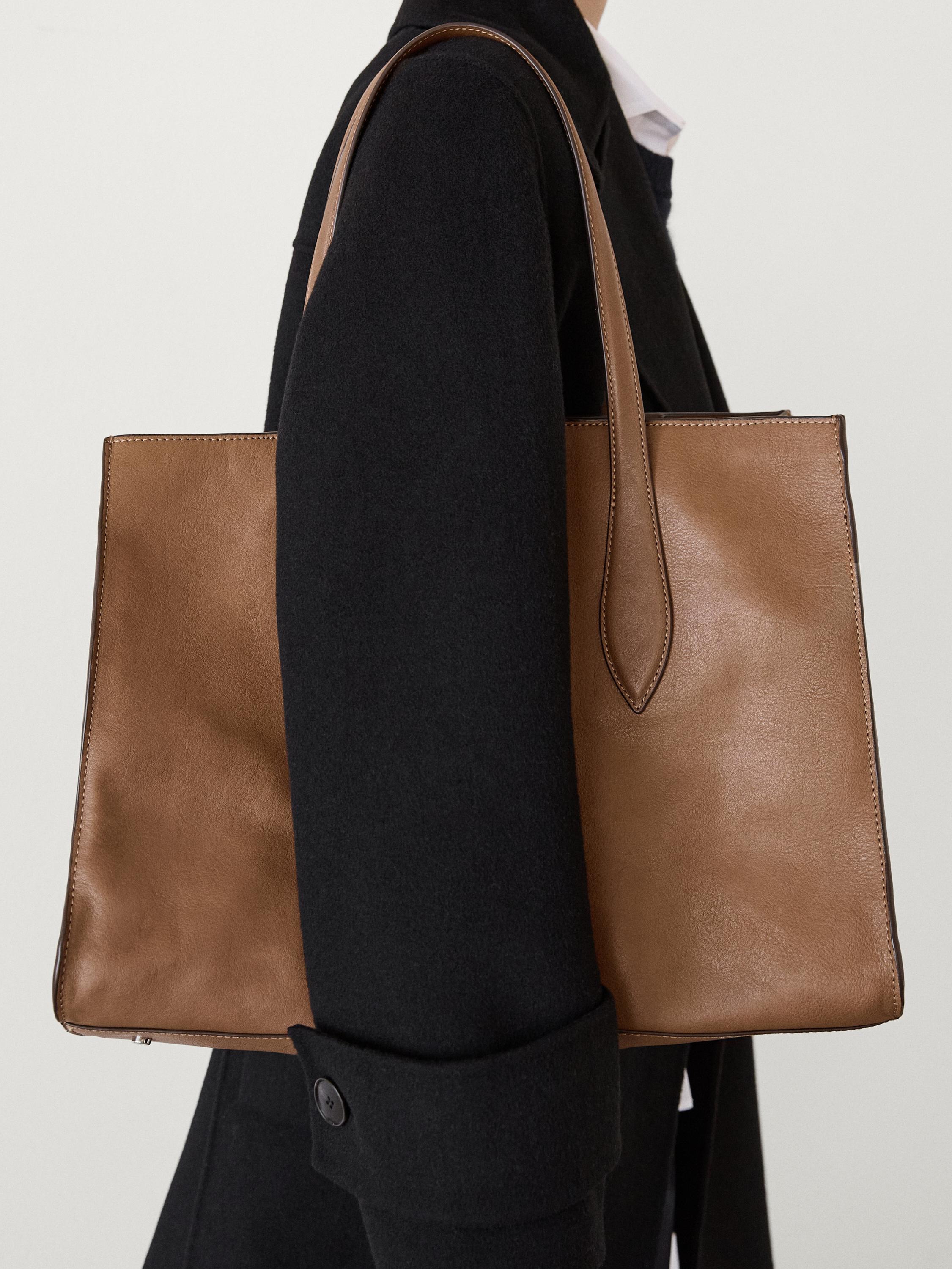 Nappa leather maxi tote bag