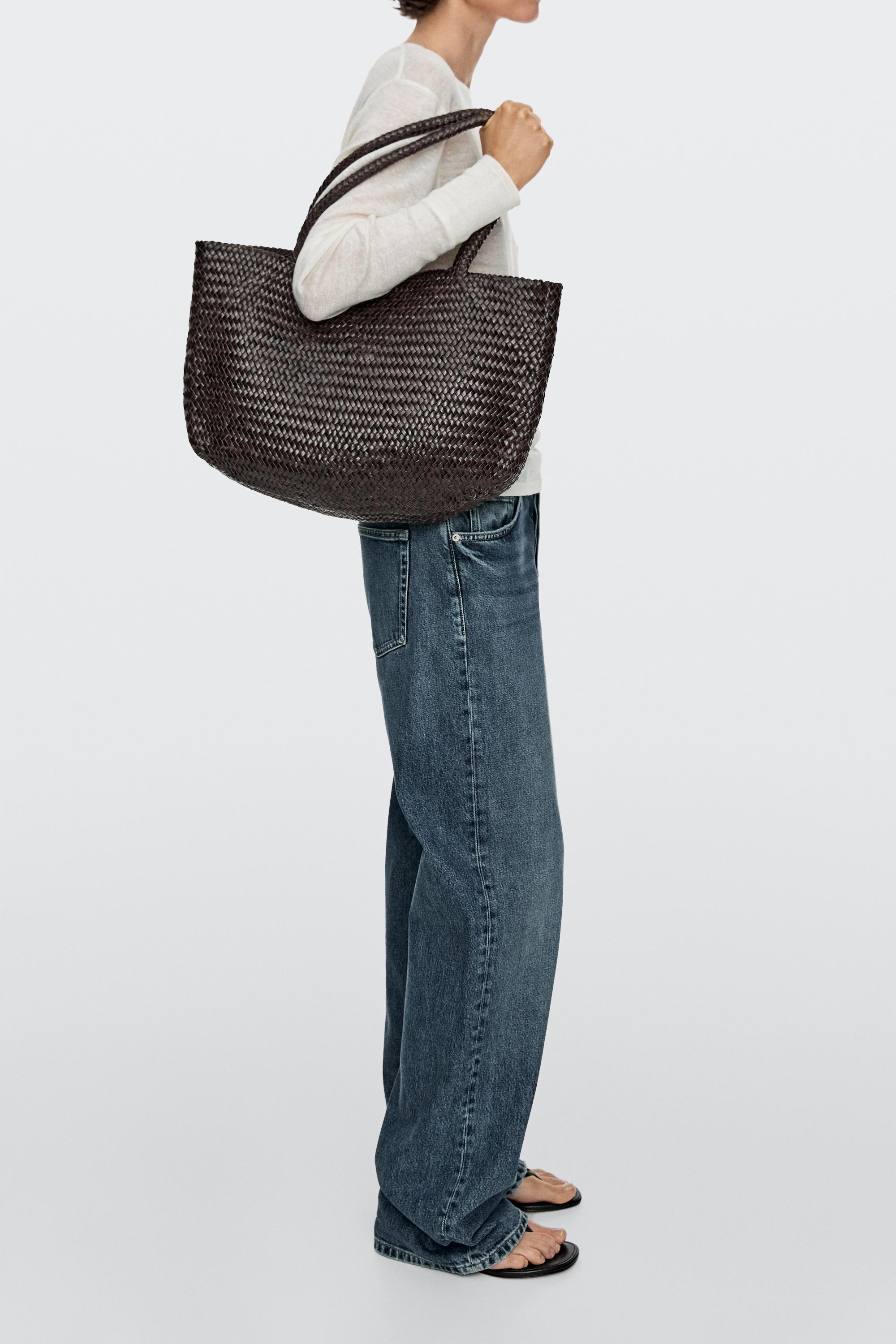 Braided nappa leather tote bag