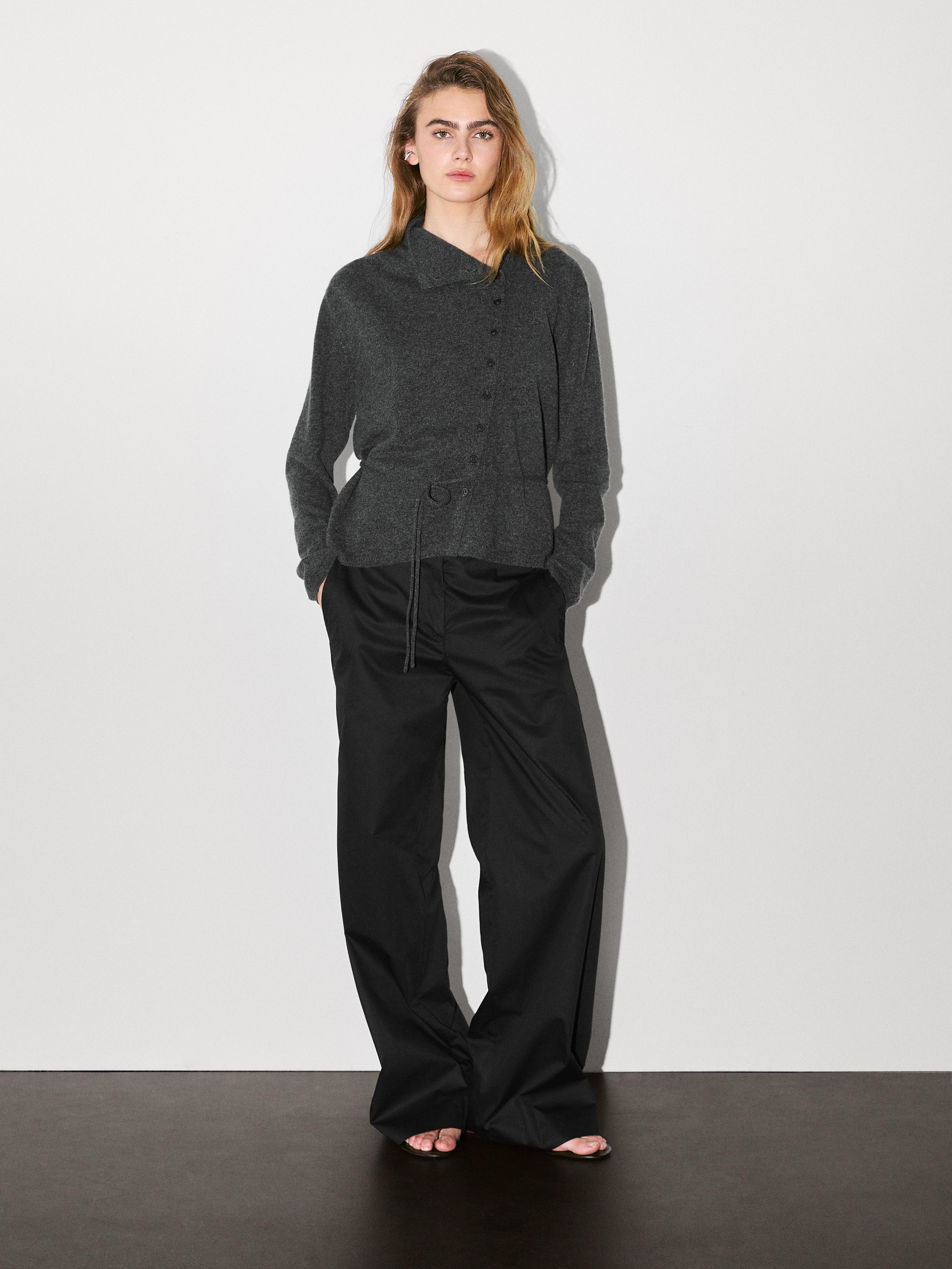 100% cashmere roll neck cardigan