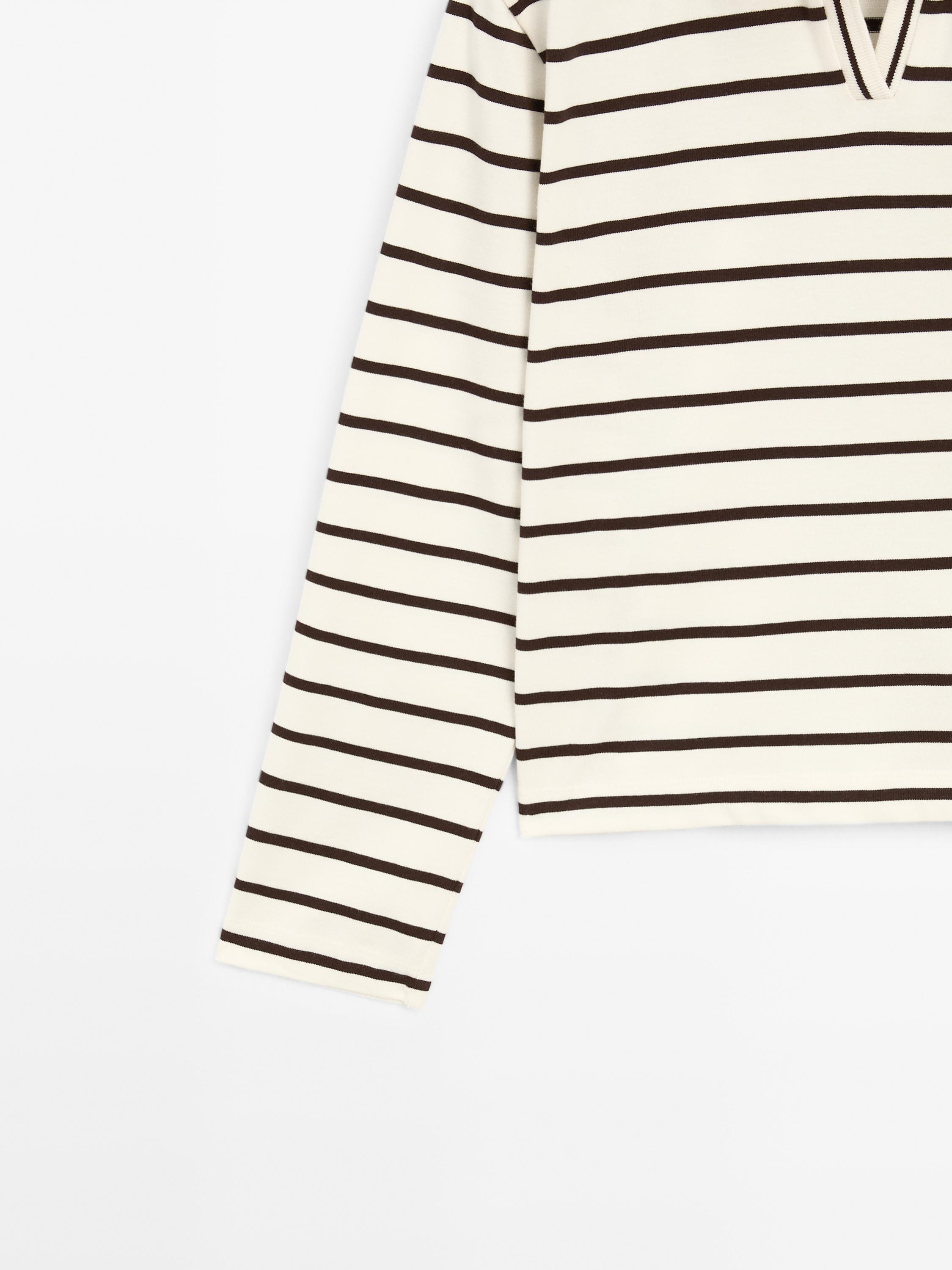 100% cotton striped polo shirt