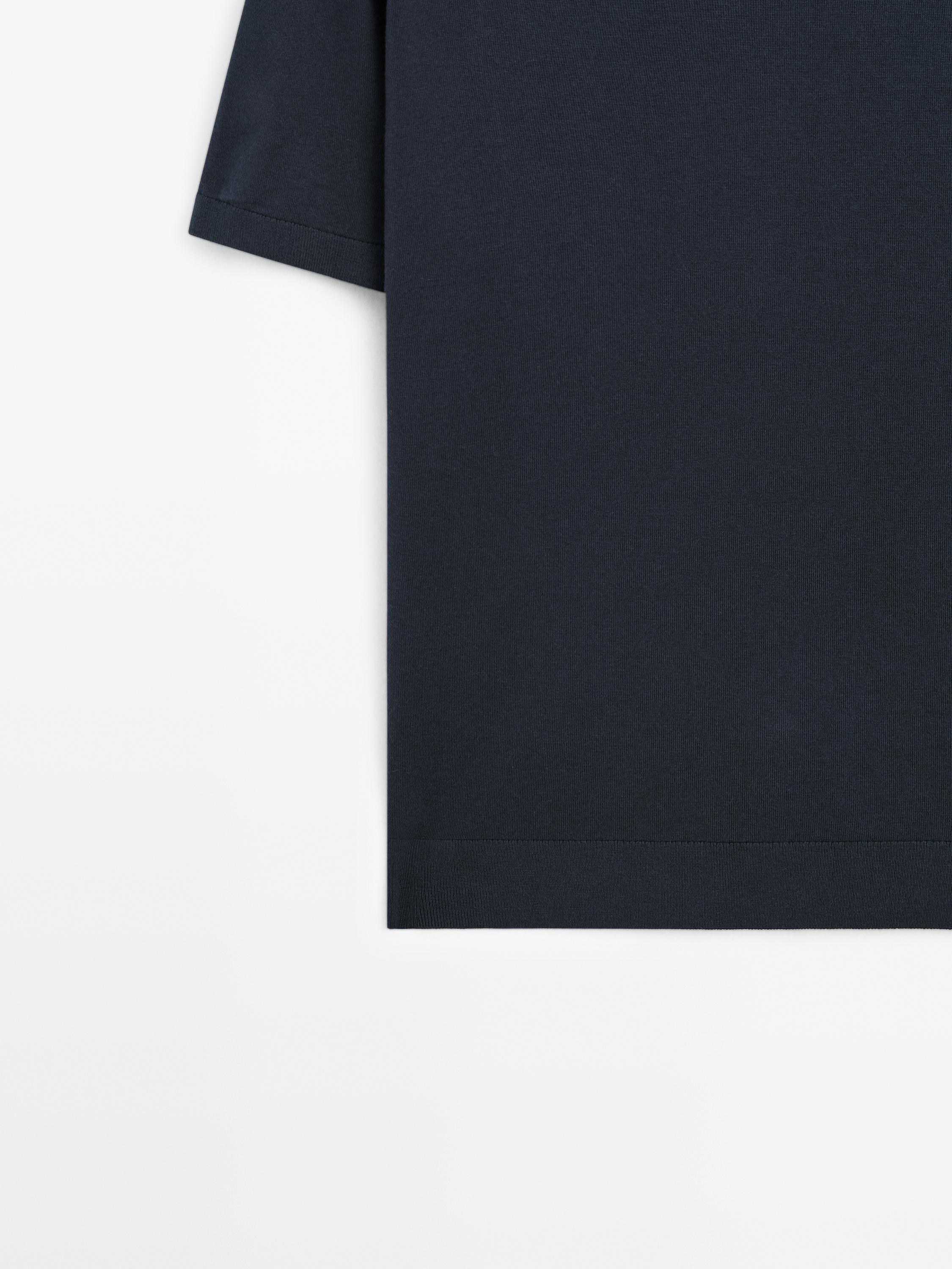 Short sleeve cotton knit polo shirt