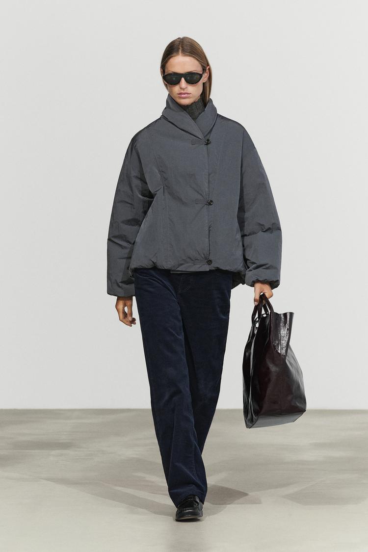 Quilted bomber jacket — BLUE