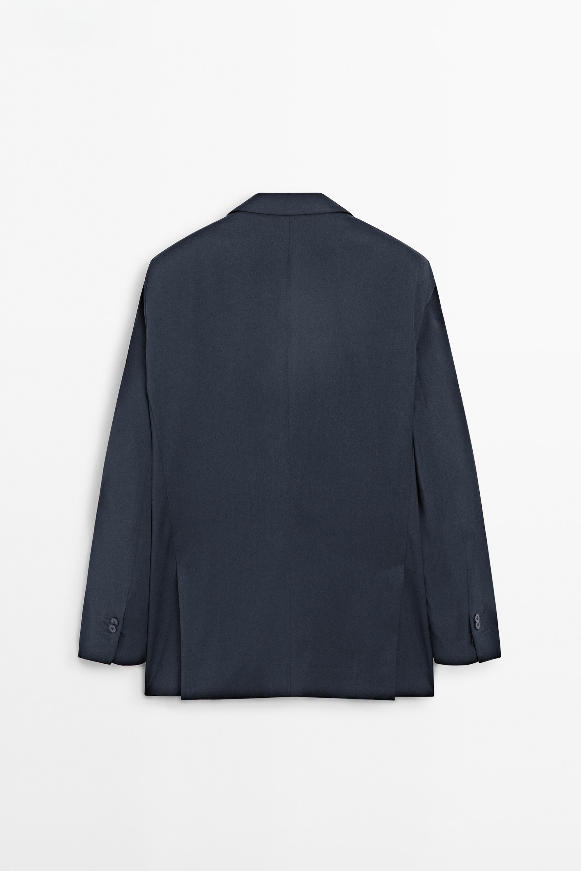 100% cool wool suit blazer — NAVY BLUE