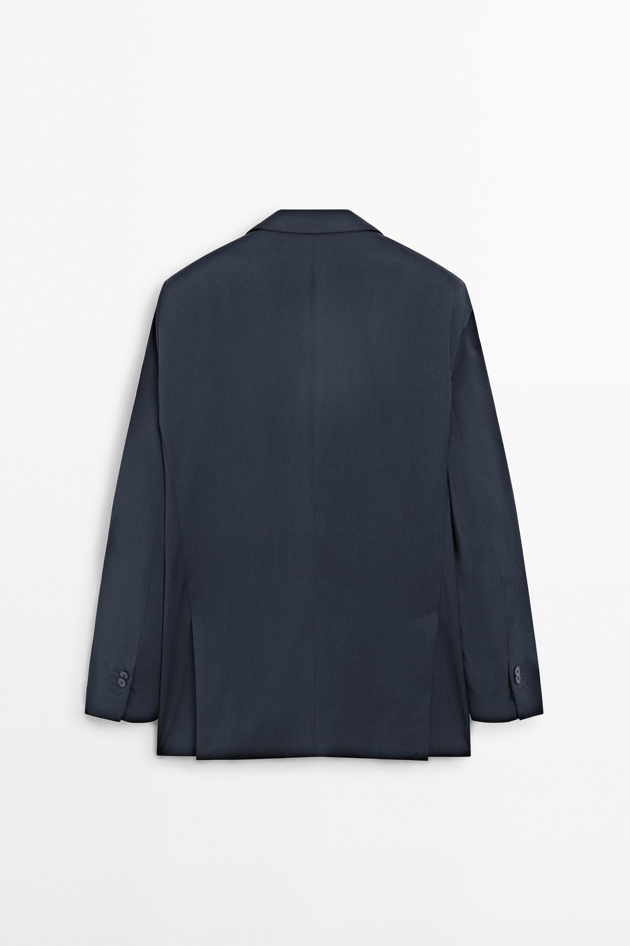100% cool wool suit blazer — NAVY BLUE