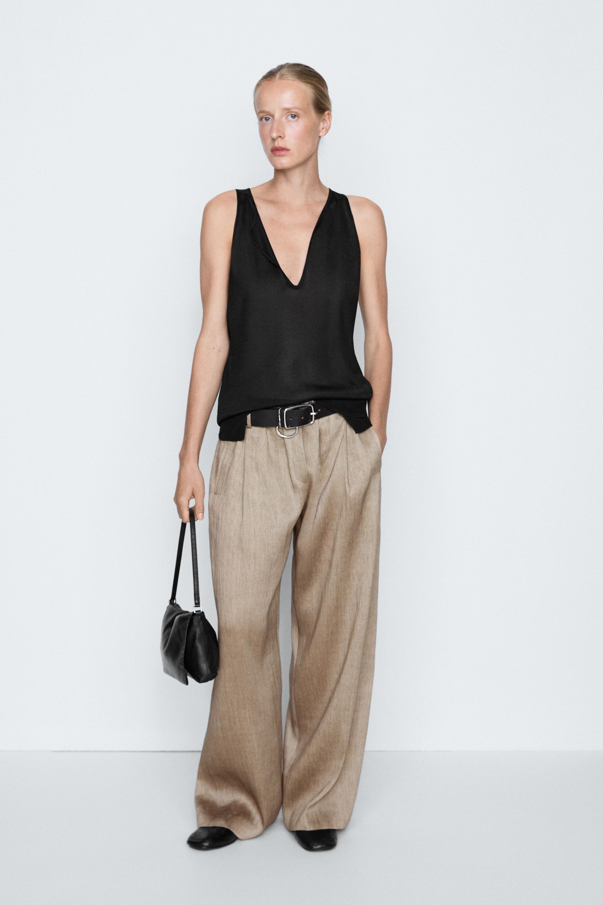 Pantaloni cu pliuri și detaliu elastic - STUDIO