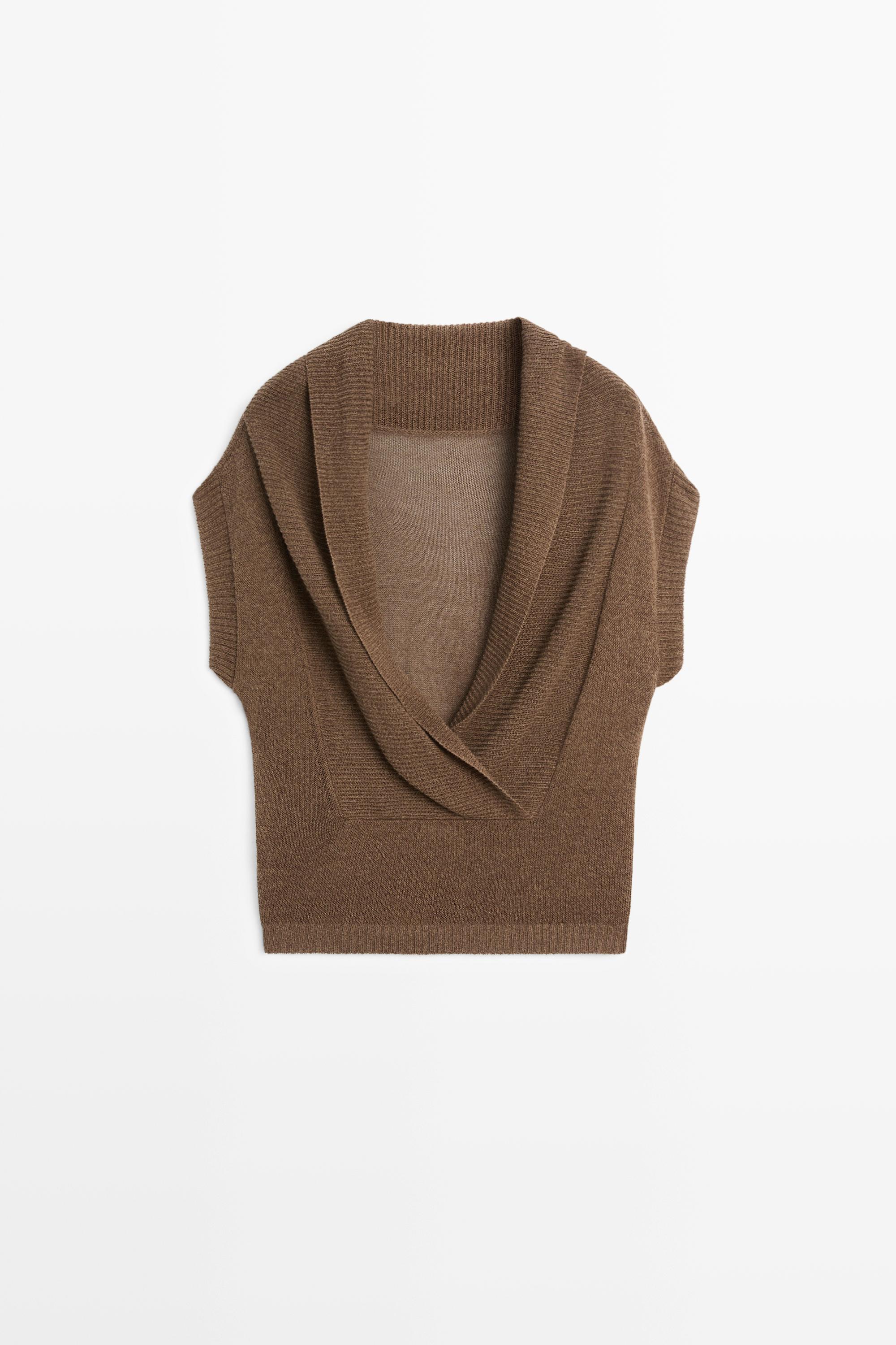 Cross-back knit sweater