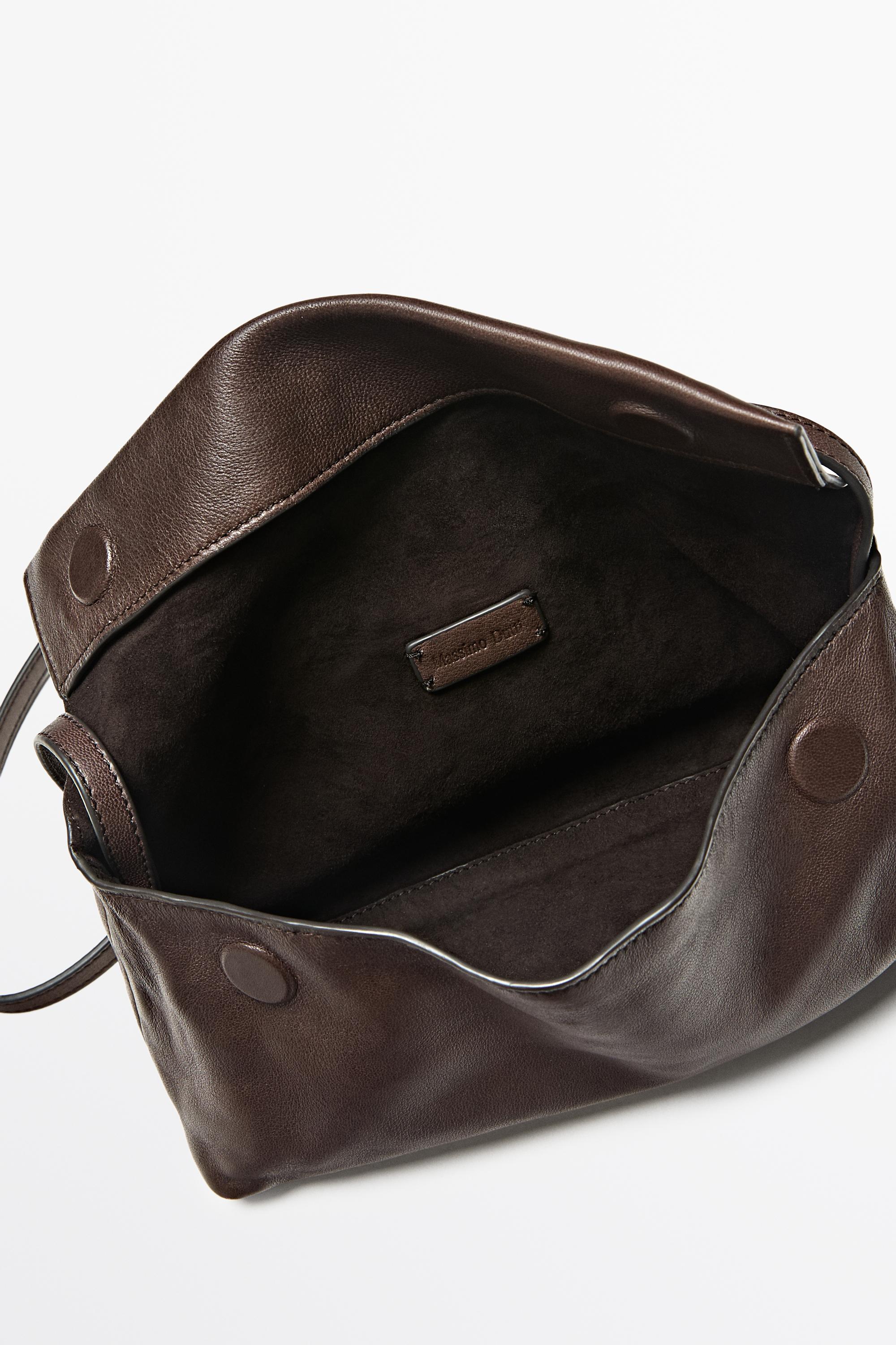 Nappa leather shoulder bag — BROWN