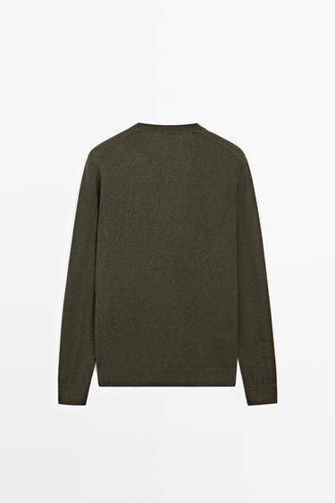 Cotton blend knit sweater — GREEN 6