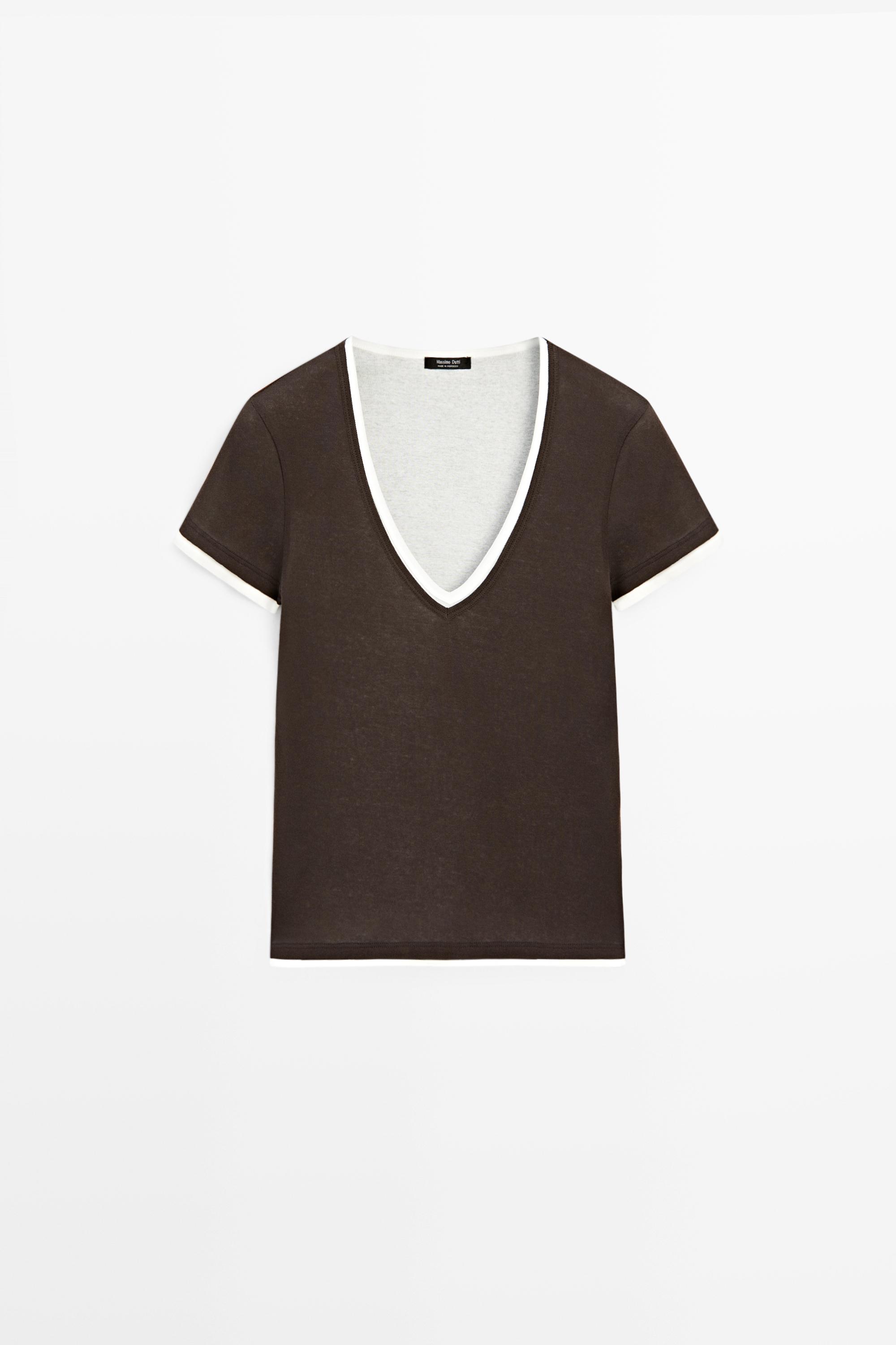 Doppellagiges T-Shirt aus 100 % Baumwolle