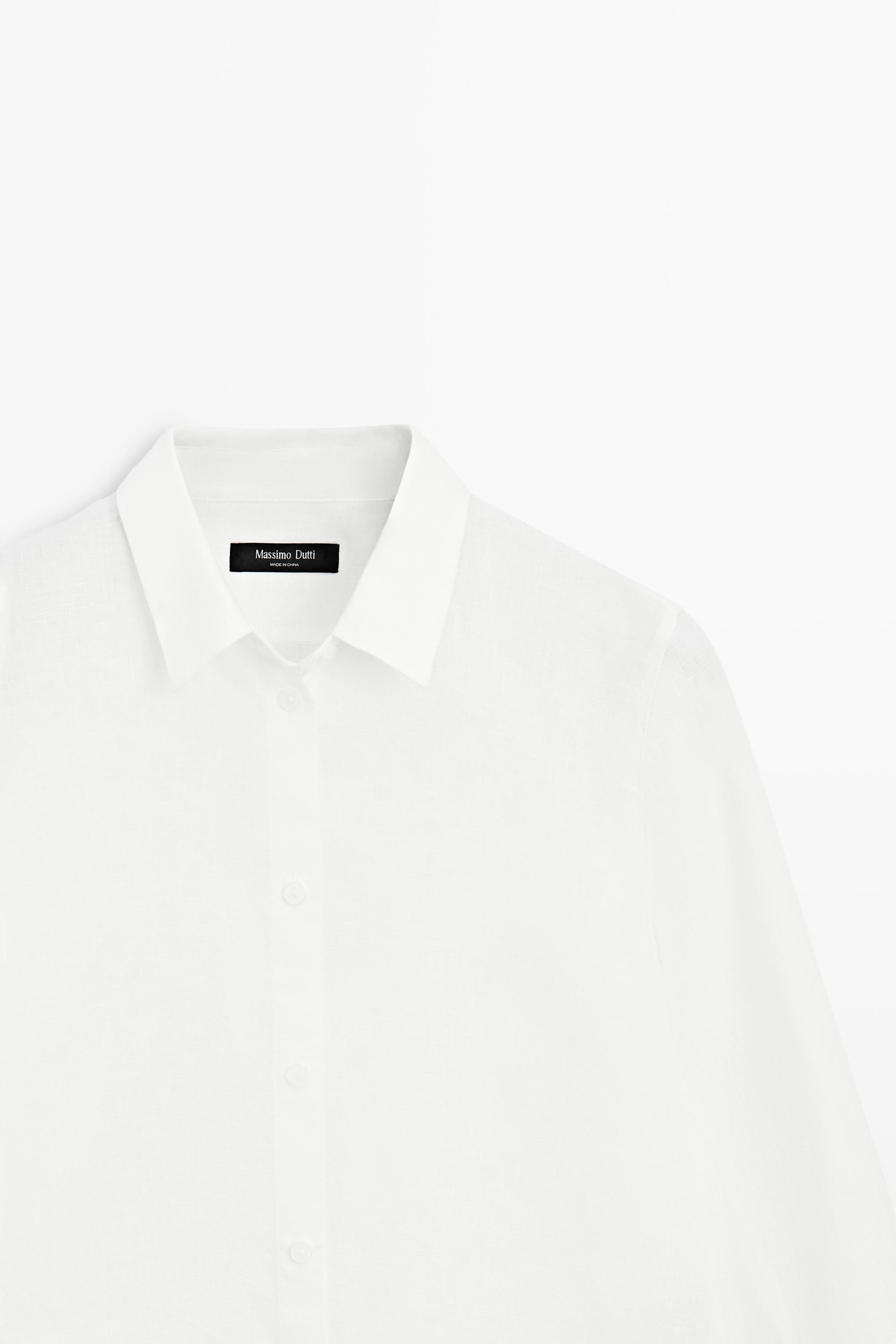 Flowing 100% linen shirt — WHITE