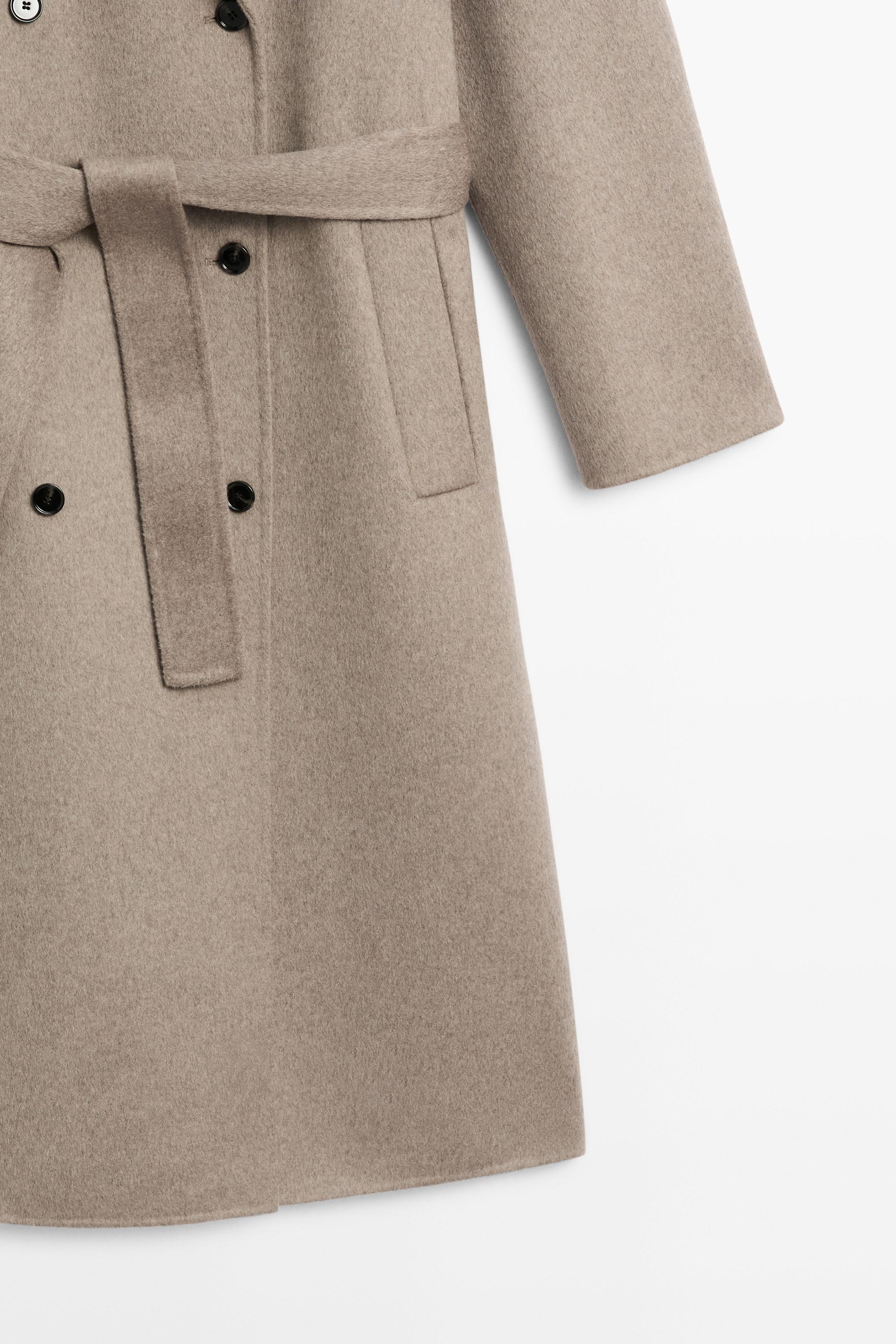 Long wool blend trench coat — GREY