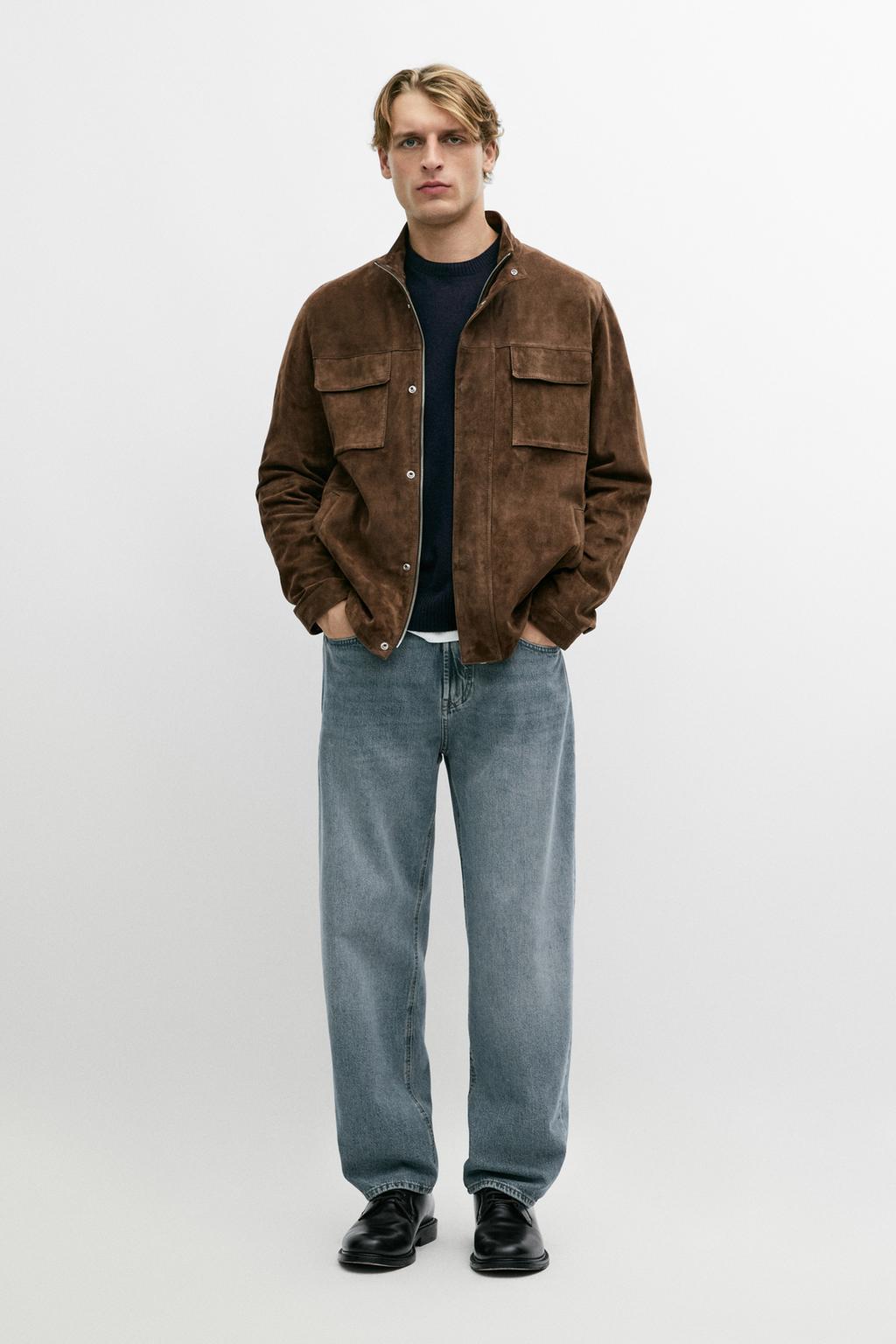 Massimo Dutti Süet dəri cibli jaket