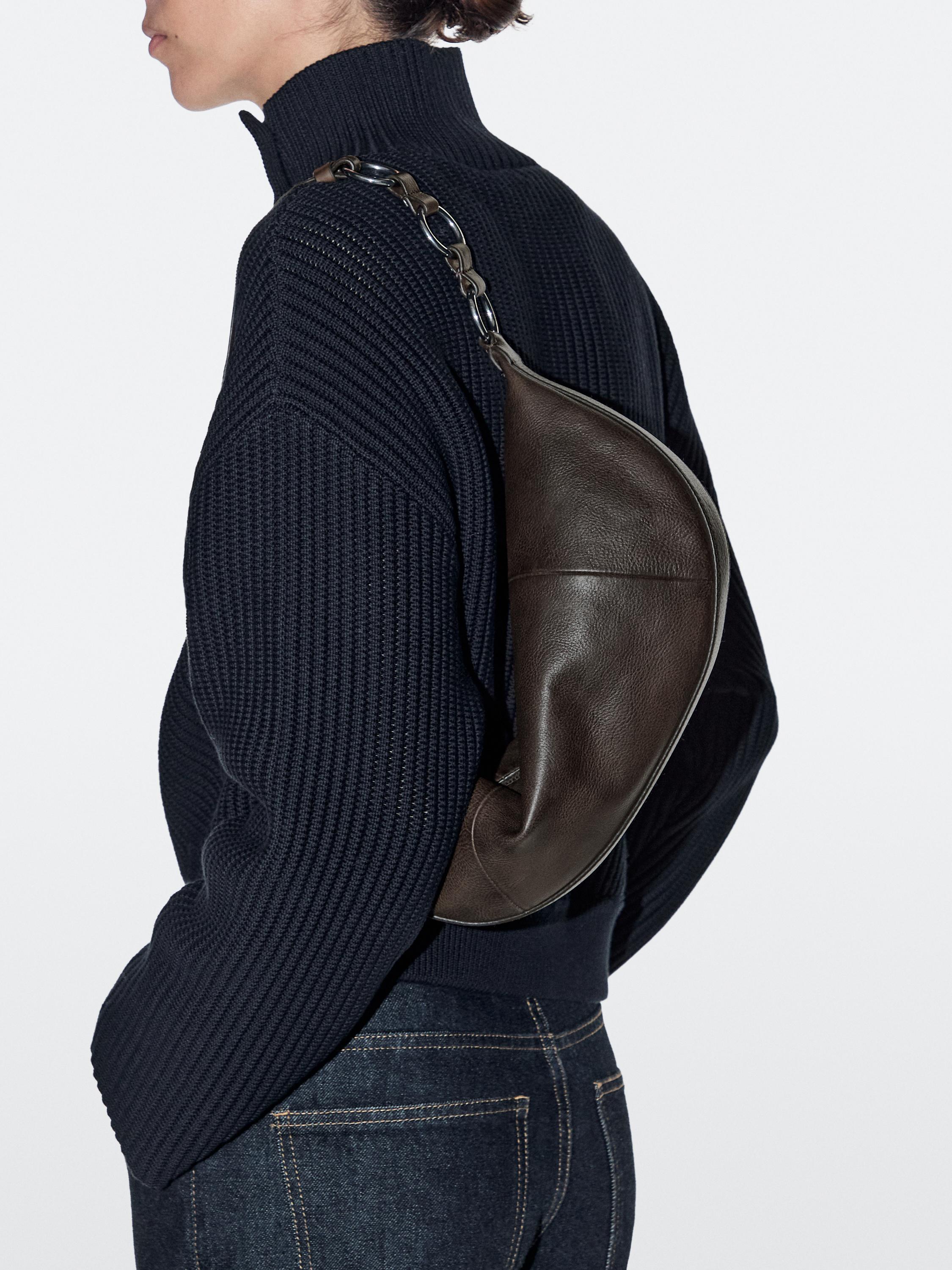 Small nappa leather bag — BROWN