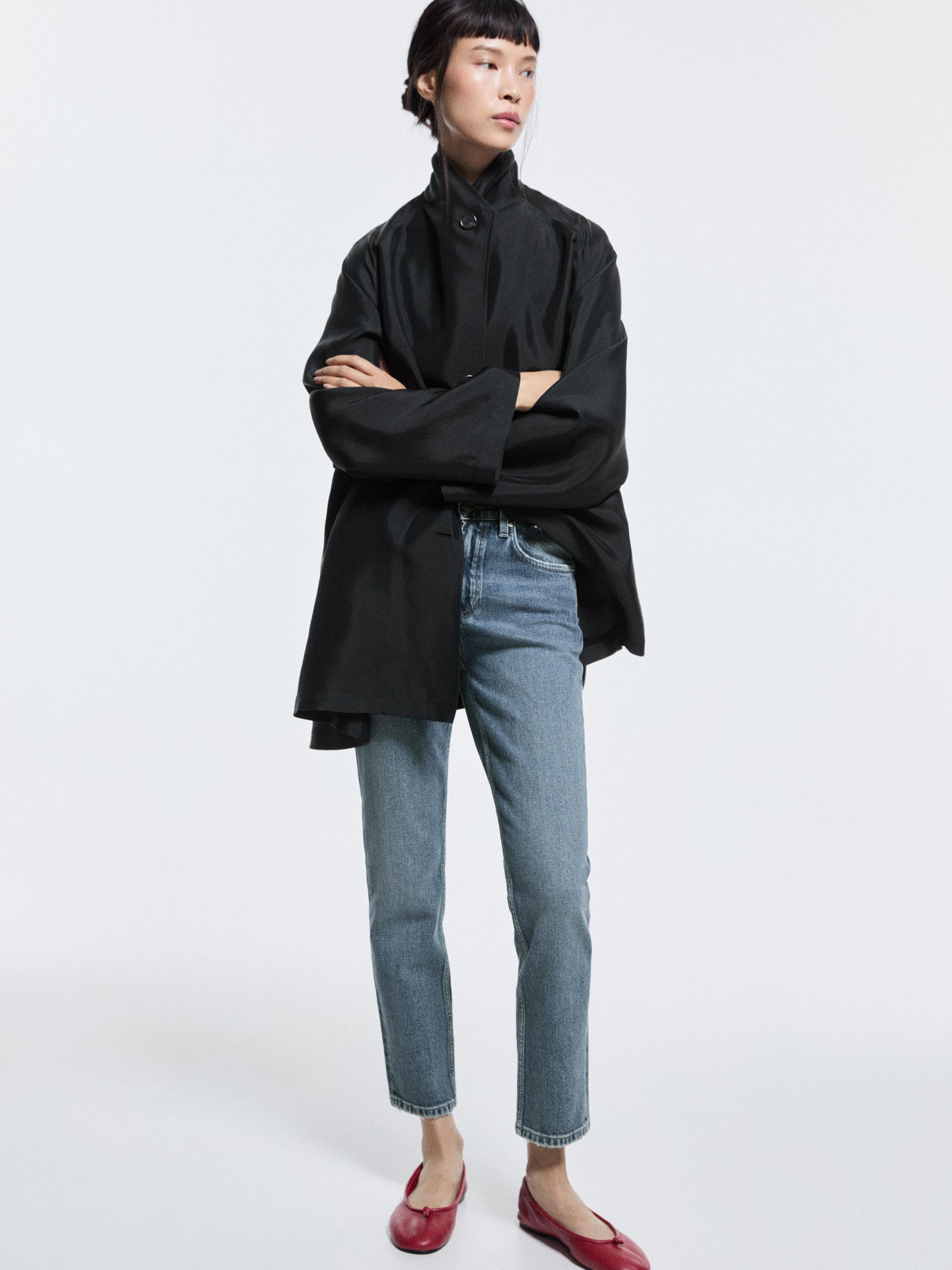 Mid-rise cropped slim fit jeans — MEDIUM BLUE