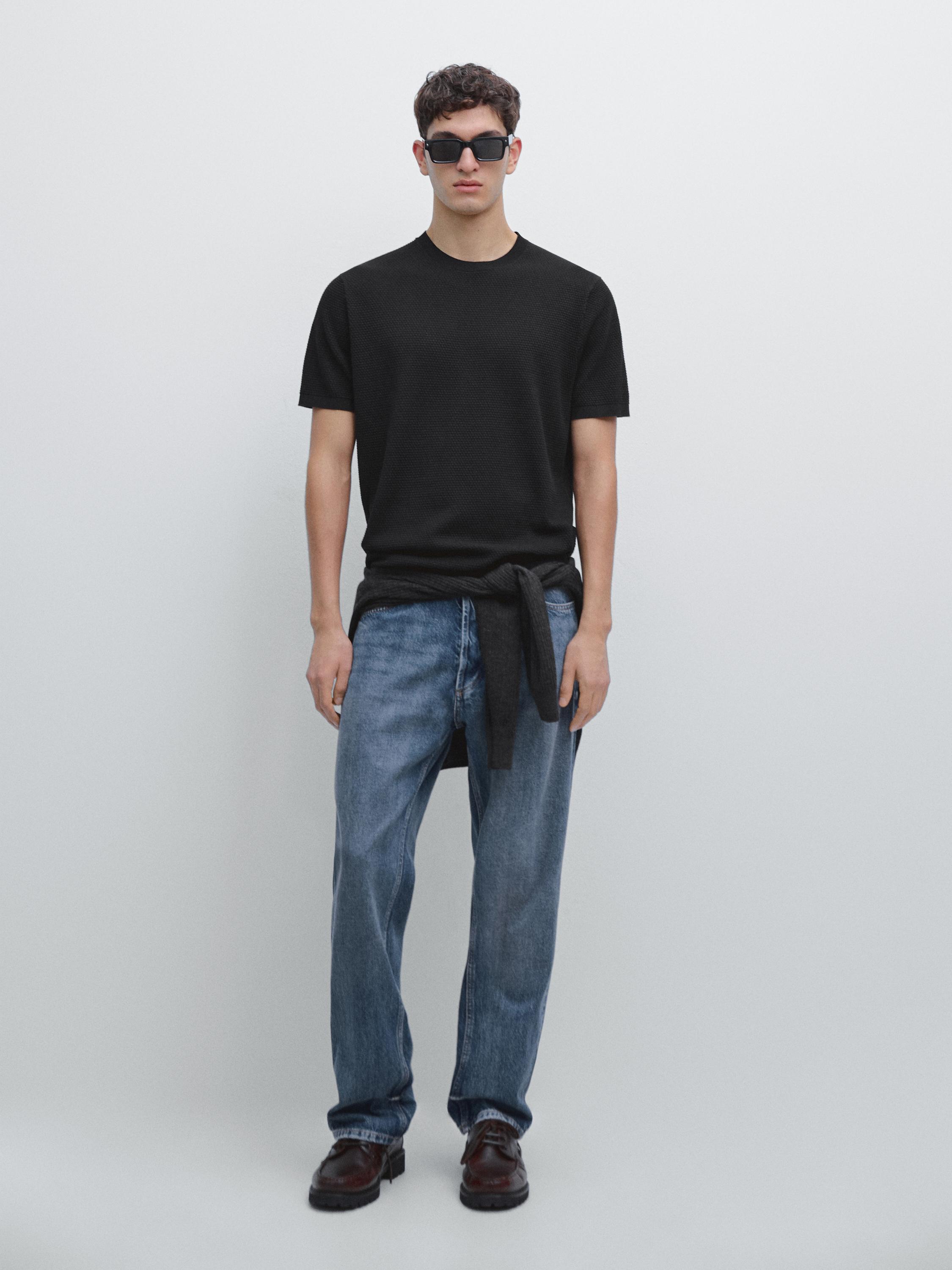 Textured knit T-shirt