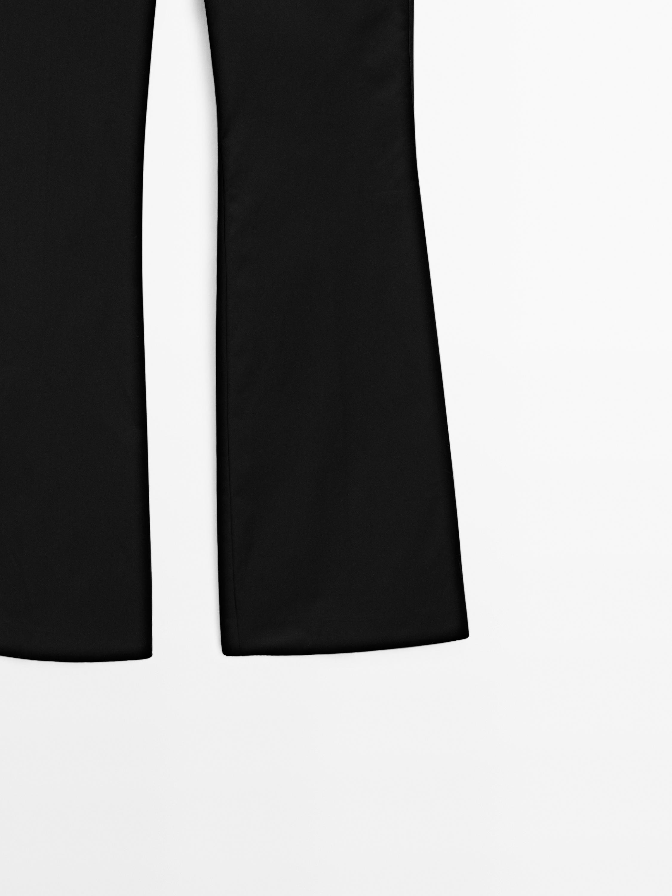 Satin flared fit trousers