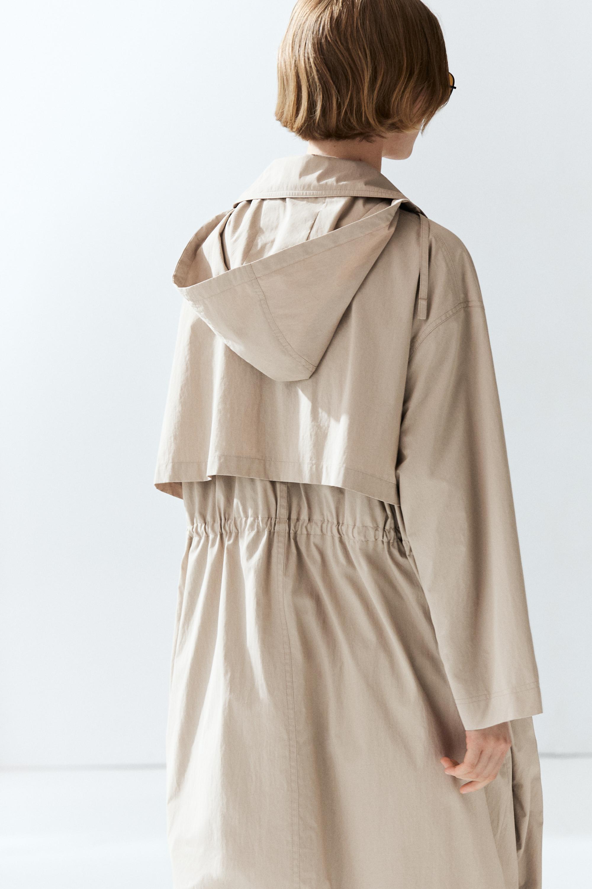 Cotton blend technical trench coat — Pearl grey