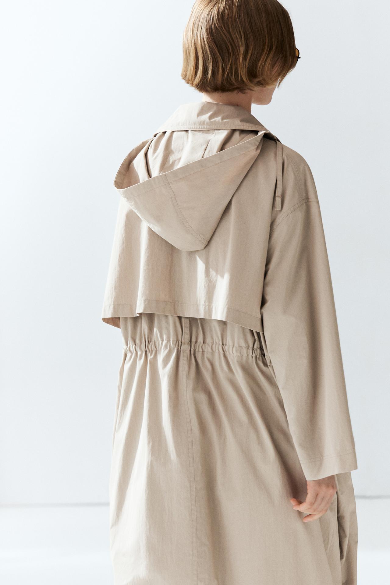 Technical cotton-blend trench coat — Pearl grey