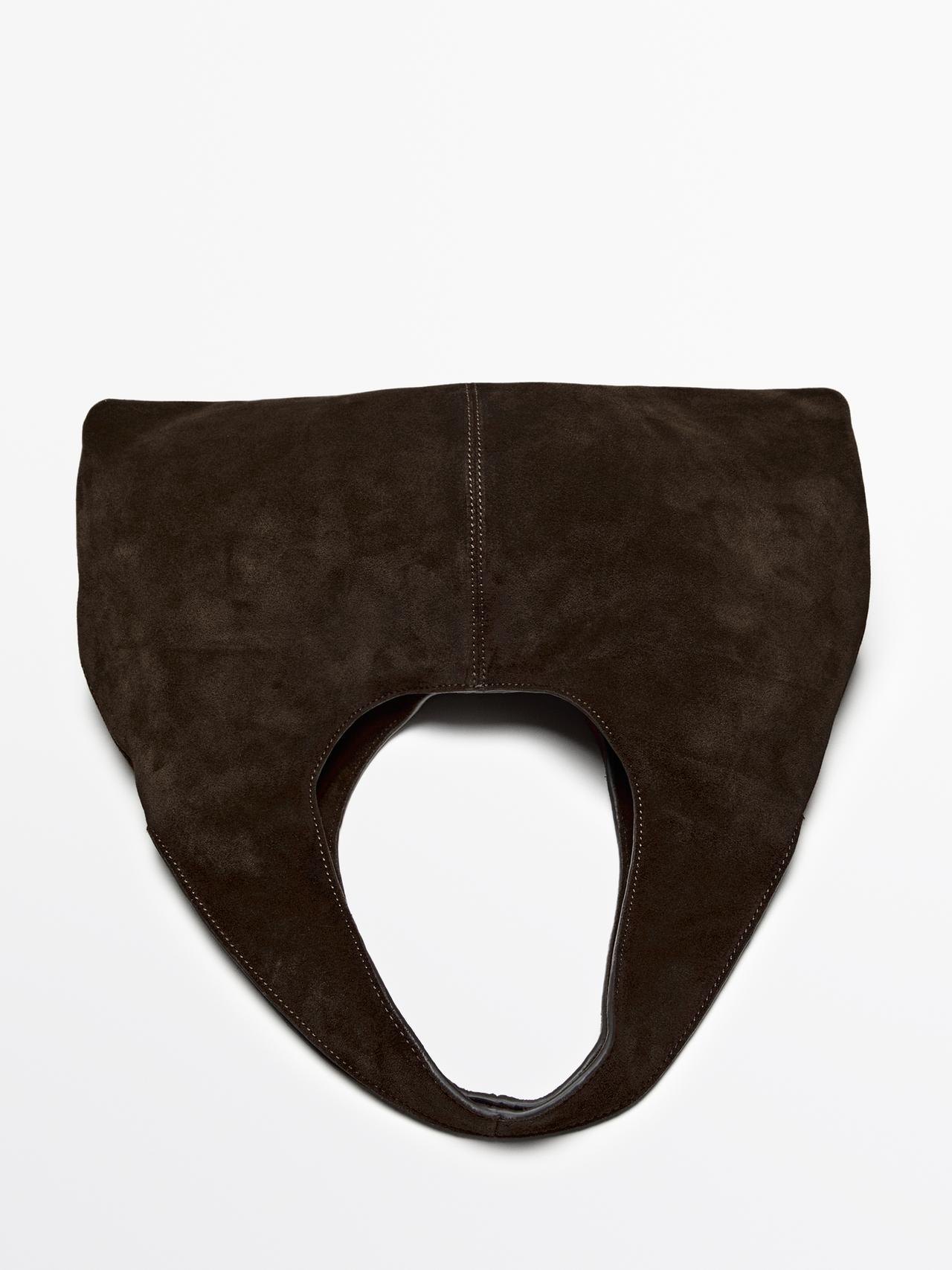 Medium split leather lady bag — BROWN