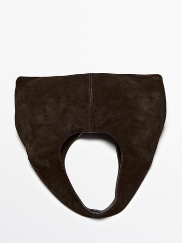 Medium split leather lady bag — BROWN 7