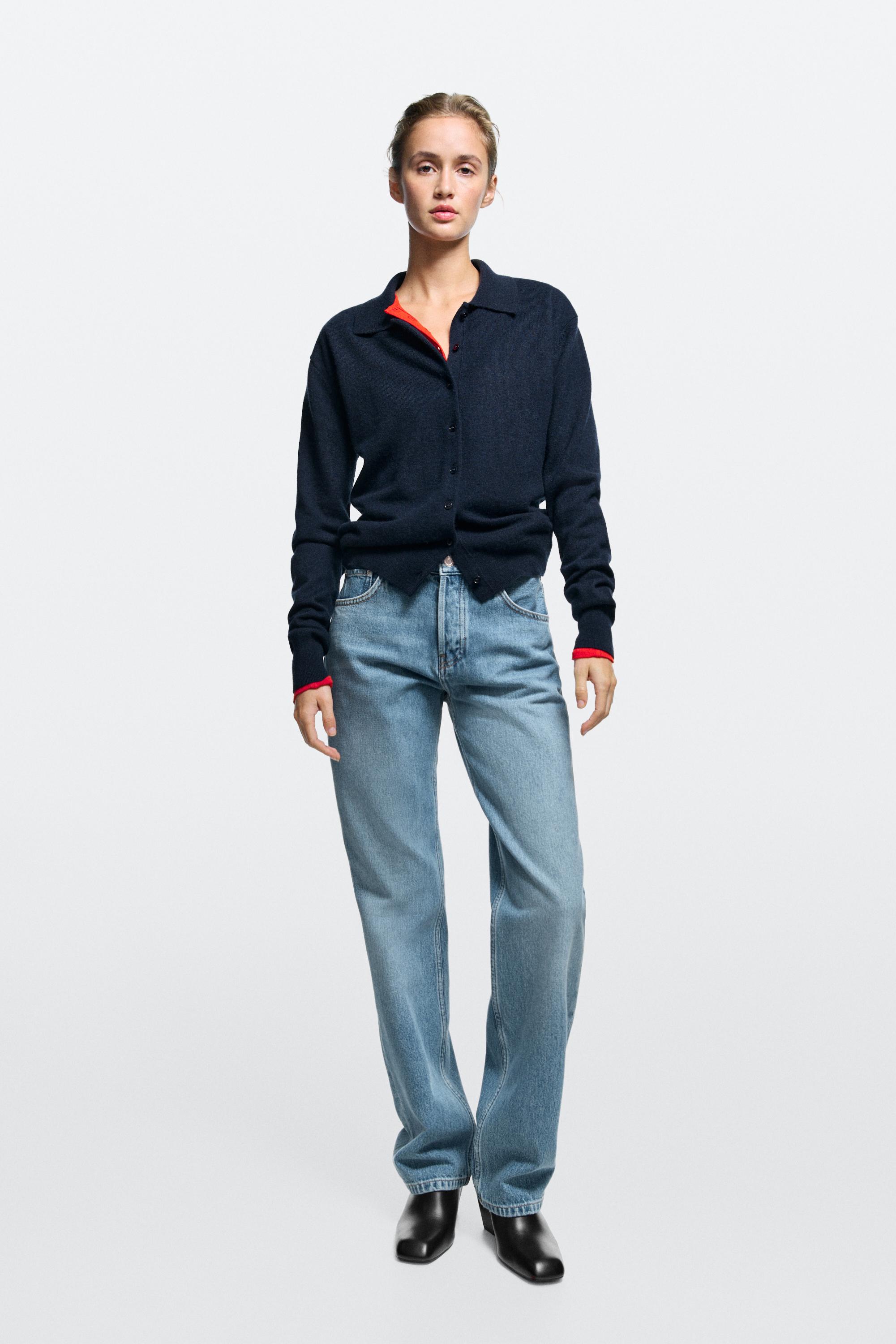 Jeans Straight Fit A Vita Media - Azzurro Medio - 40 (It 44) - Massimo Dutti - Female