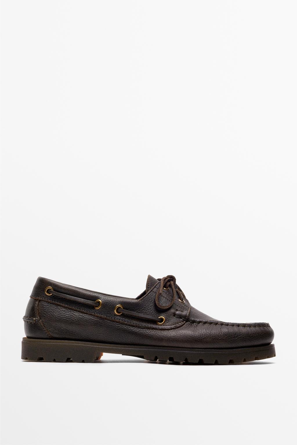 Nappa leather boat shoe