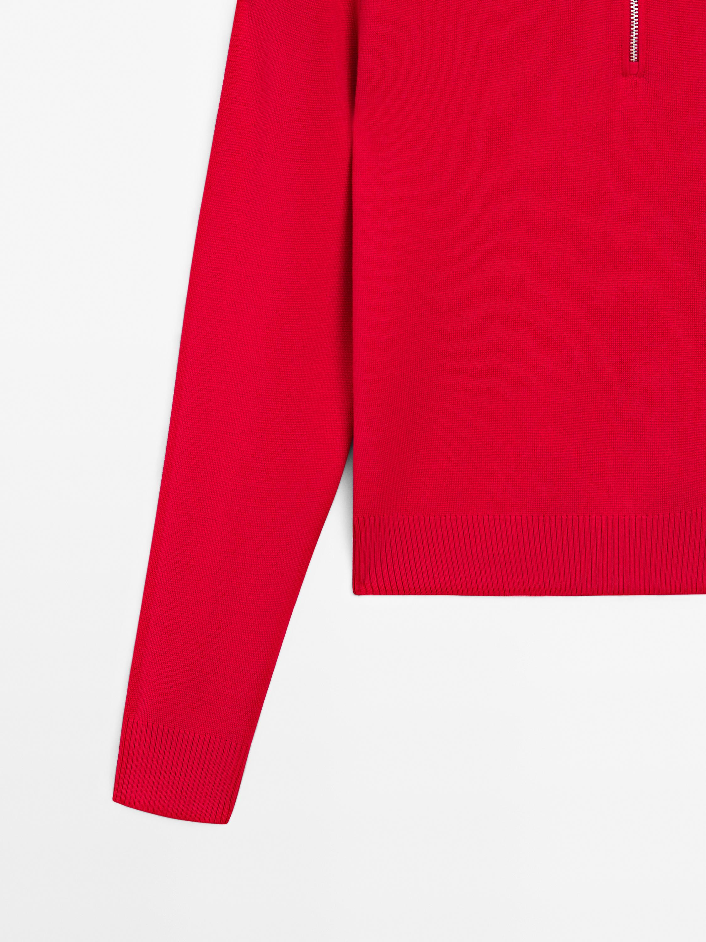 Milano knit sweater with polo collar and zip