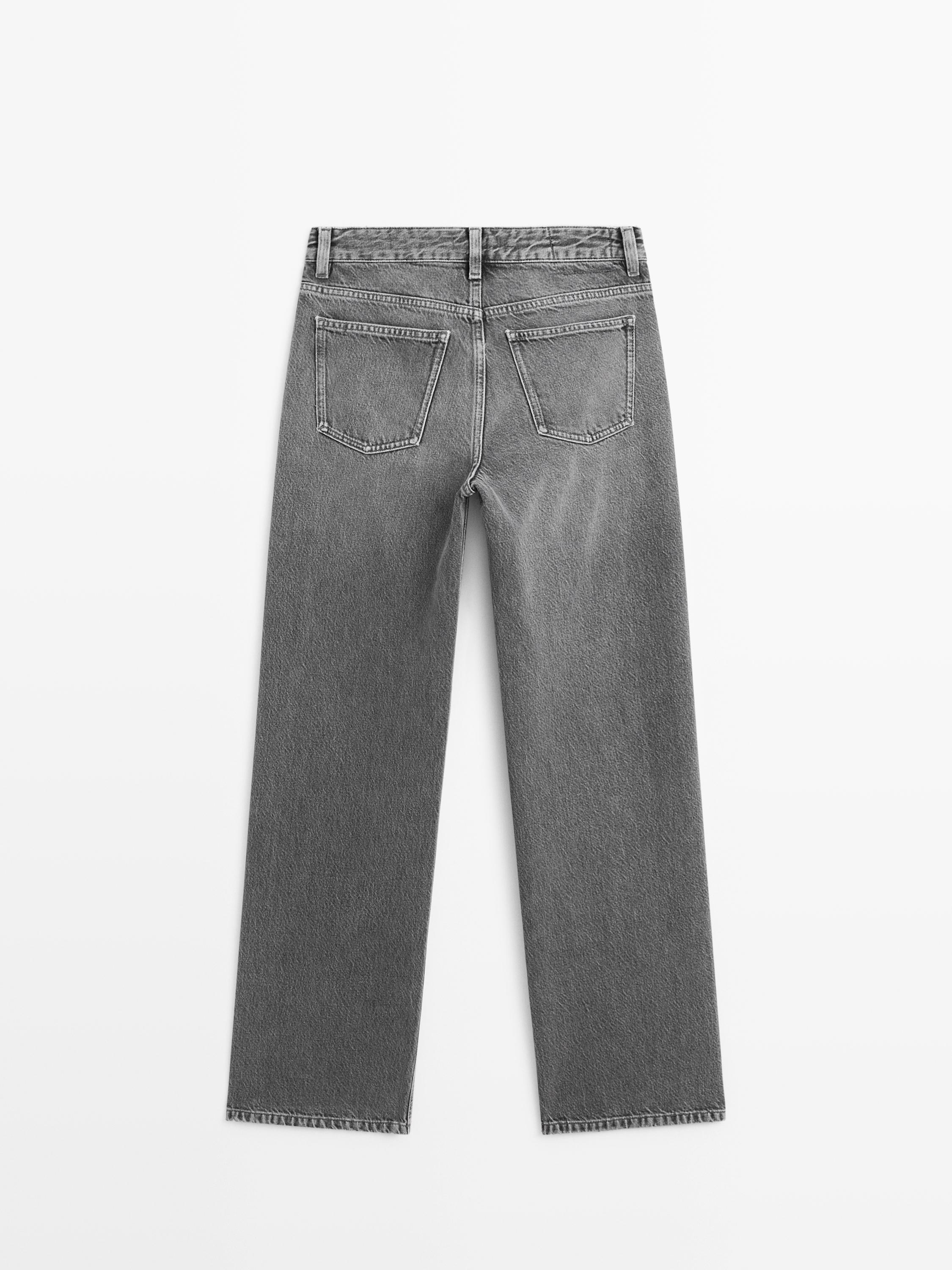 Mid-rise wide-leg jeans — CHARCOAL