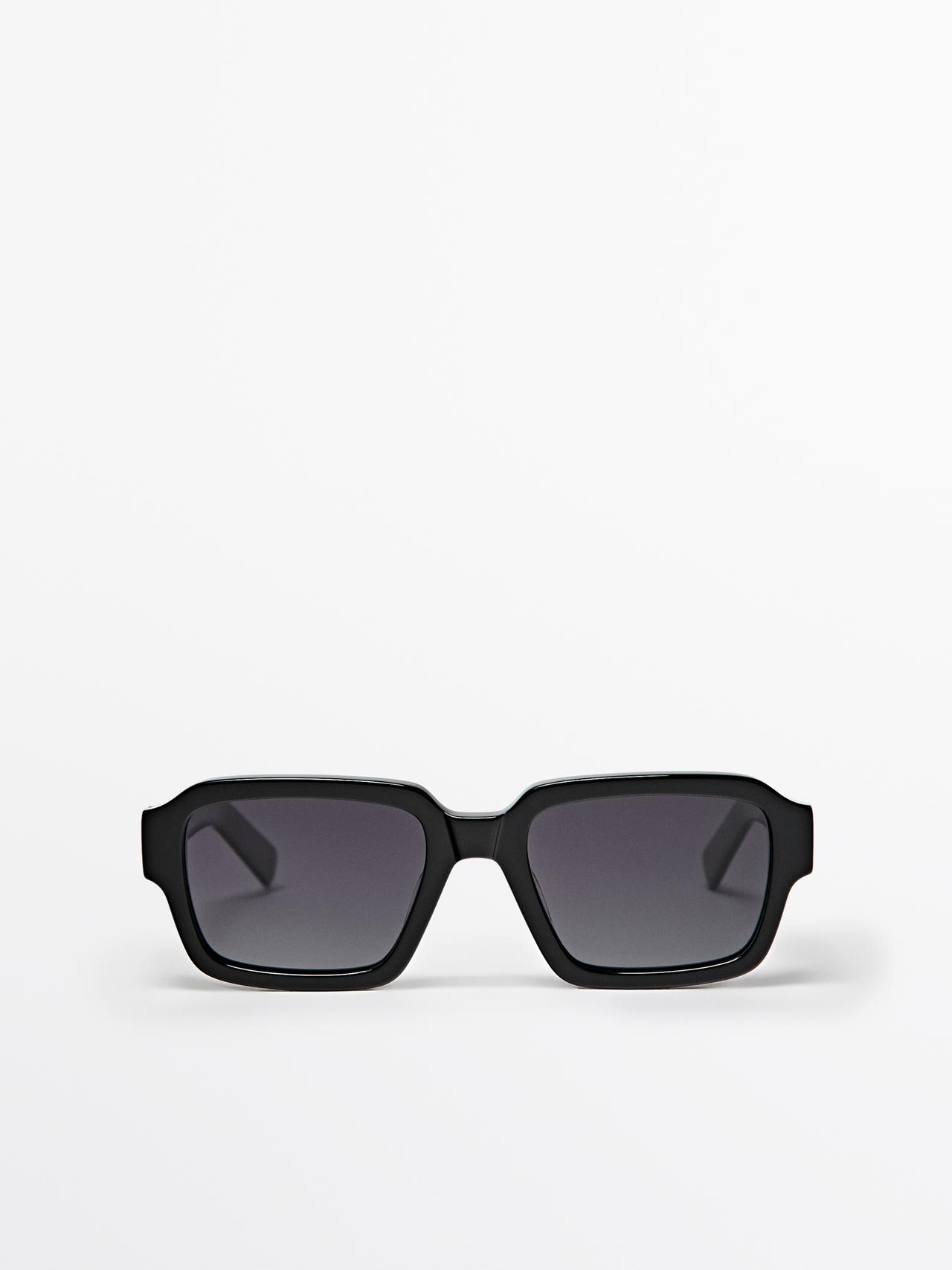 Gafas De Sol Rectangulares - Negro - 01 - Massimo Dutti - Hombre