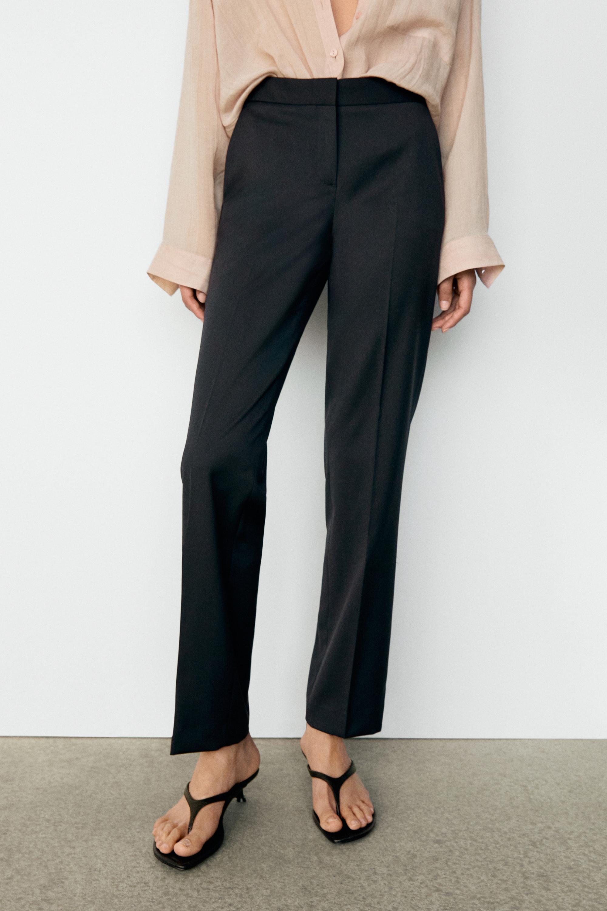 100% cool wool straight fit trousers — NAVY BLUE
