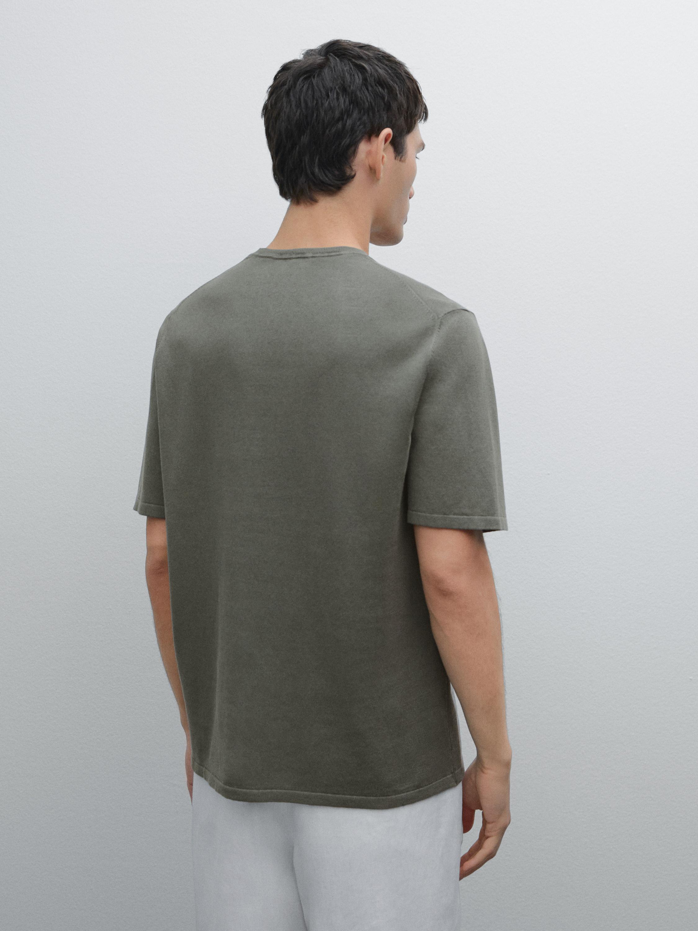 Cotton blend knit T-shirt