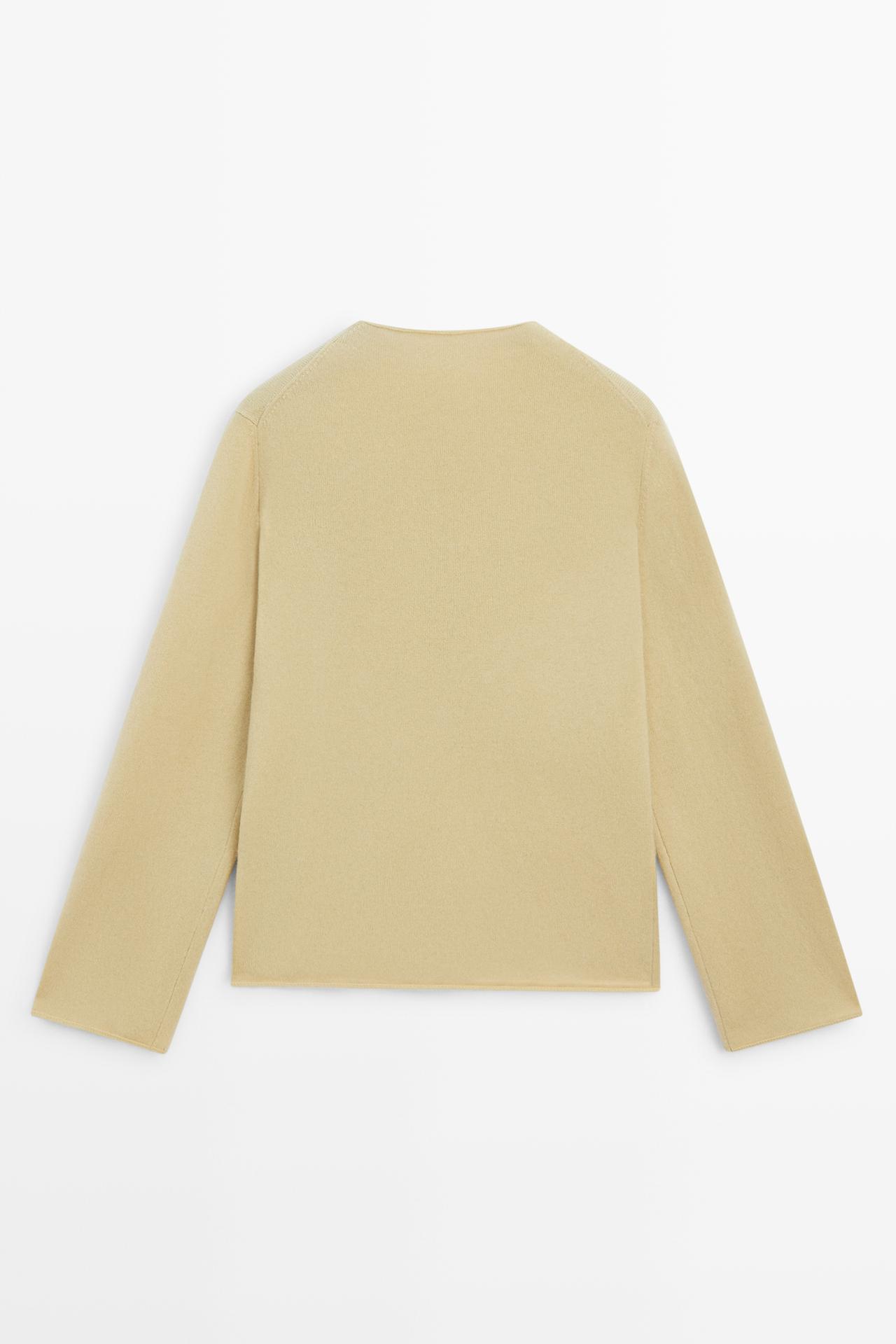 Wool-blend knit cardigan with buttons — OLIVE