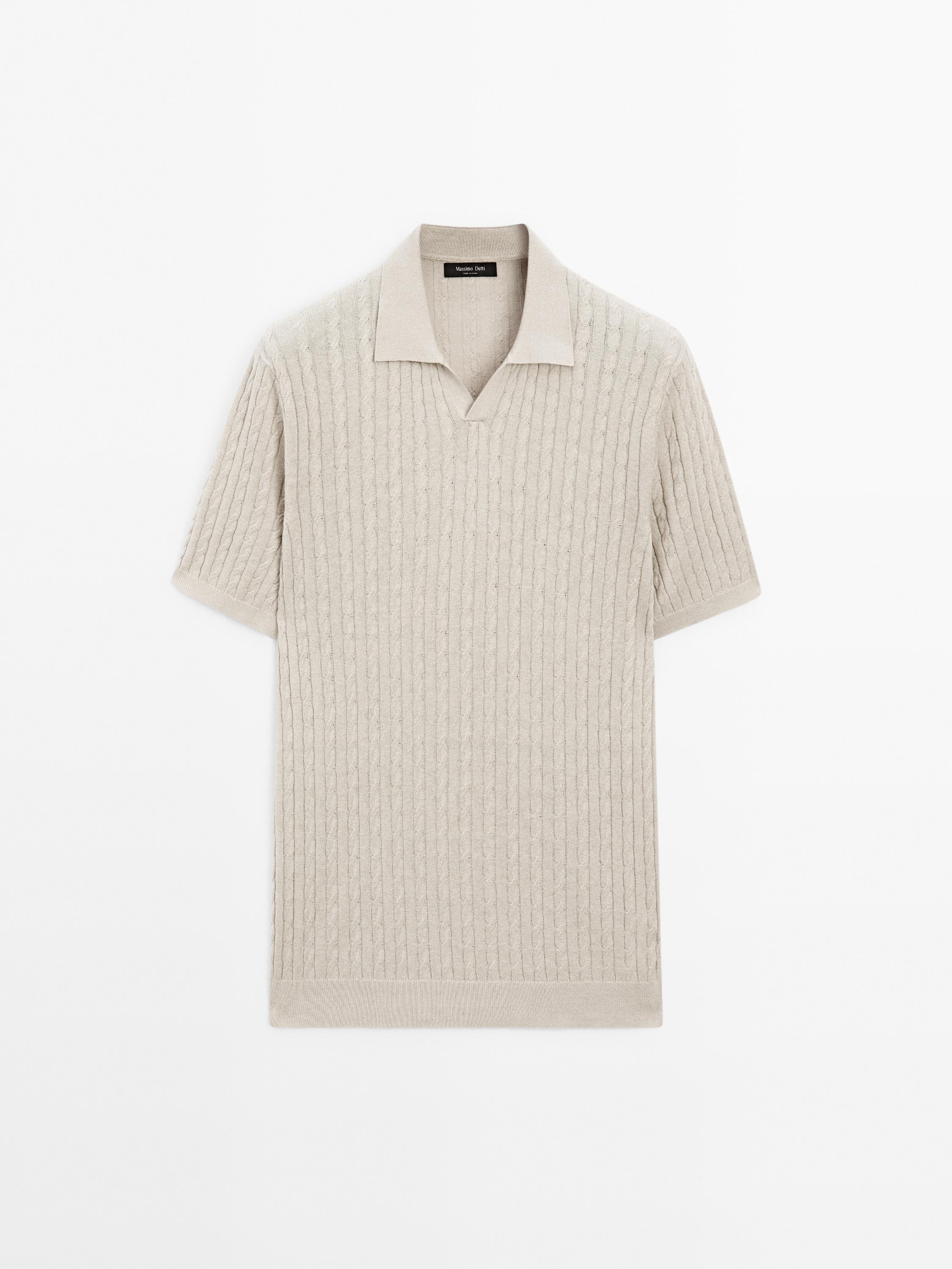 Polo en maille tressée