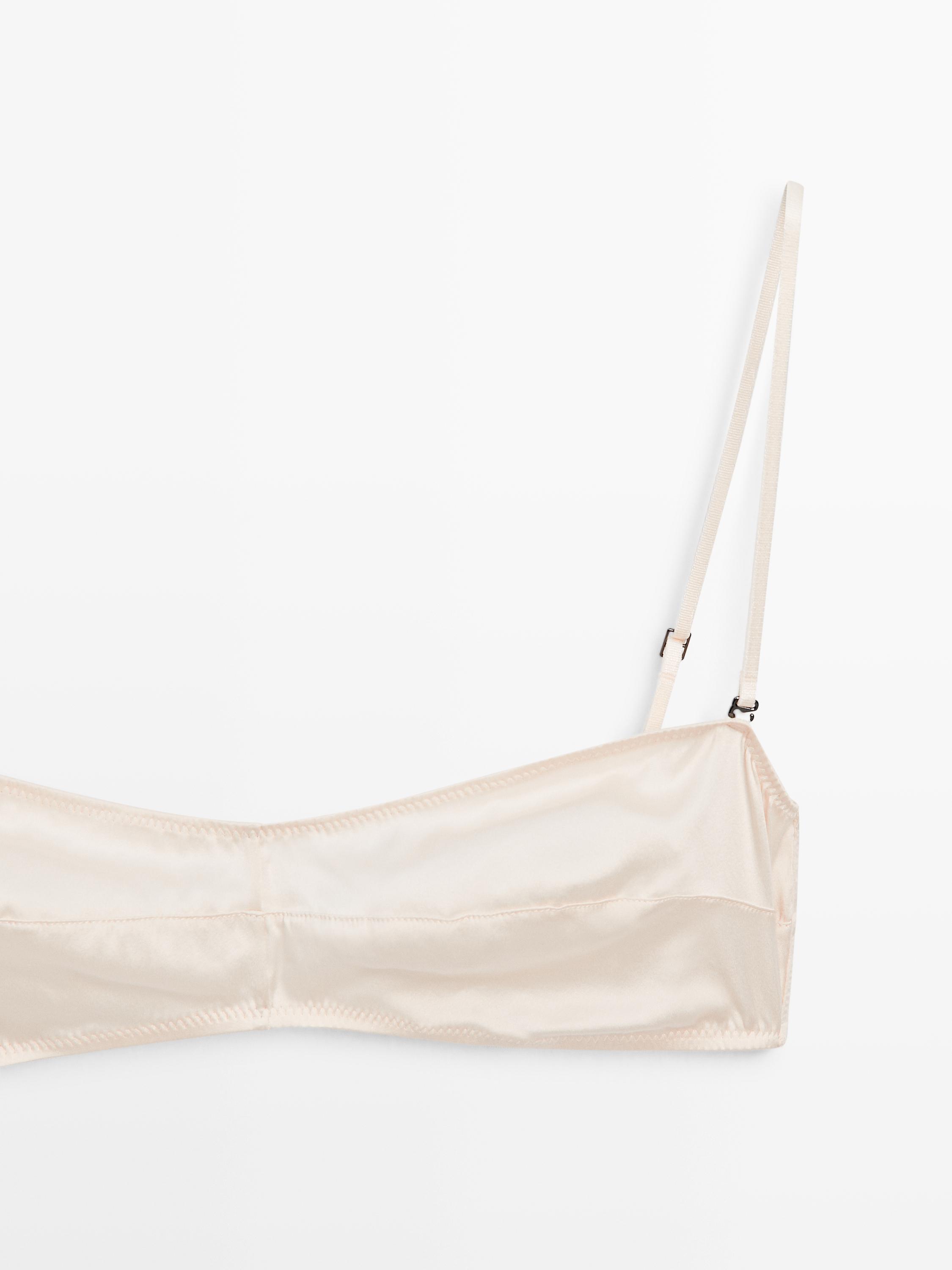 Top bandeau en soie mélangée