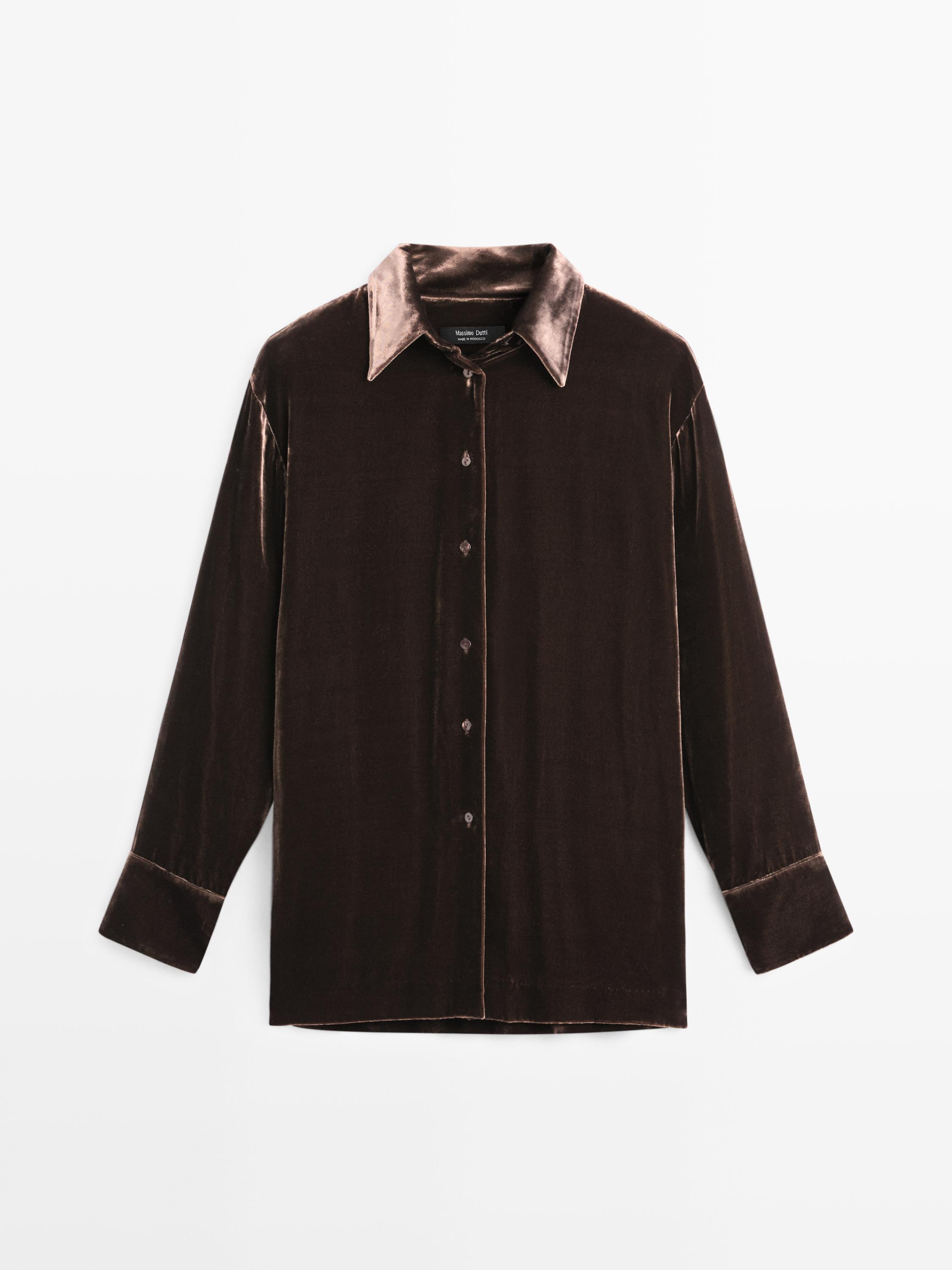 Long velvet shirt
