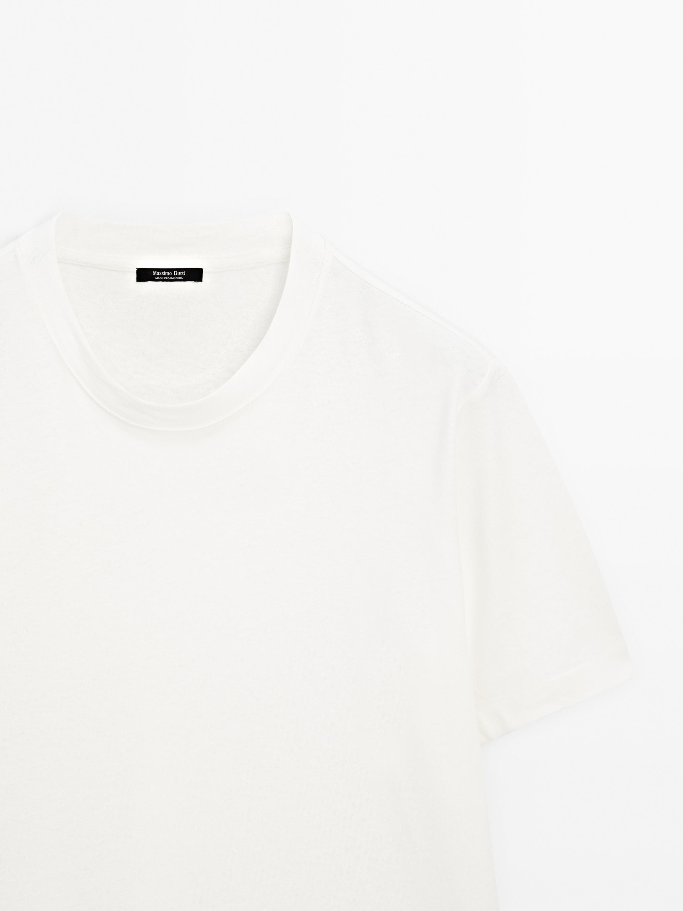 Short-sleeved T-shirt with linen