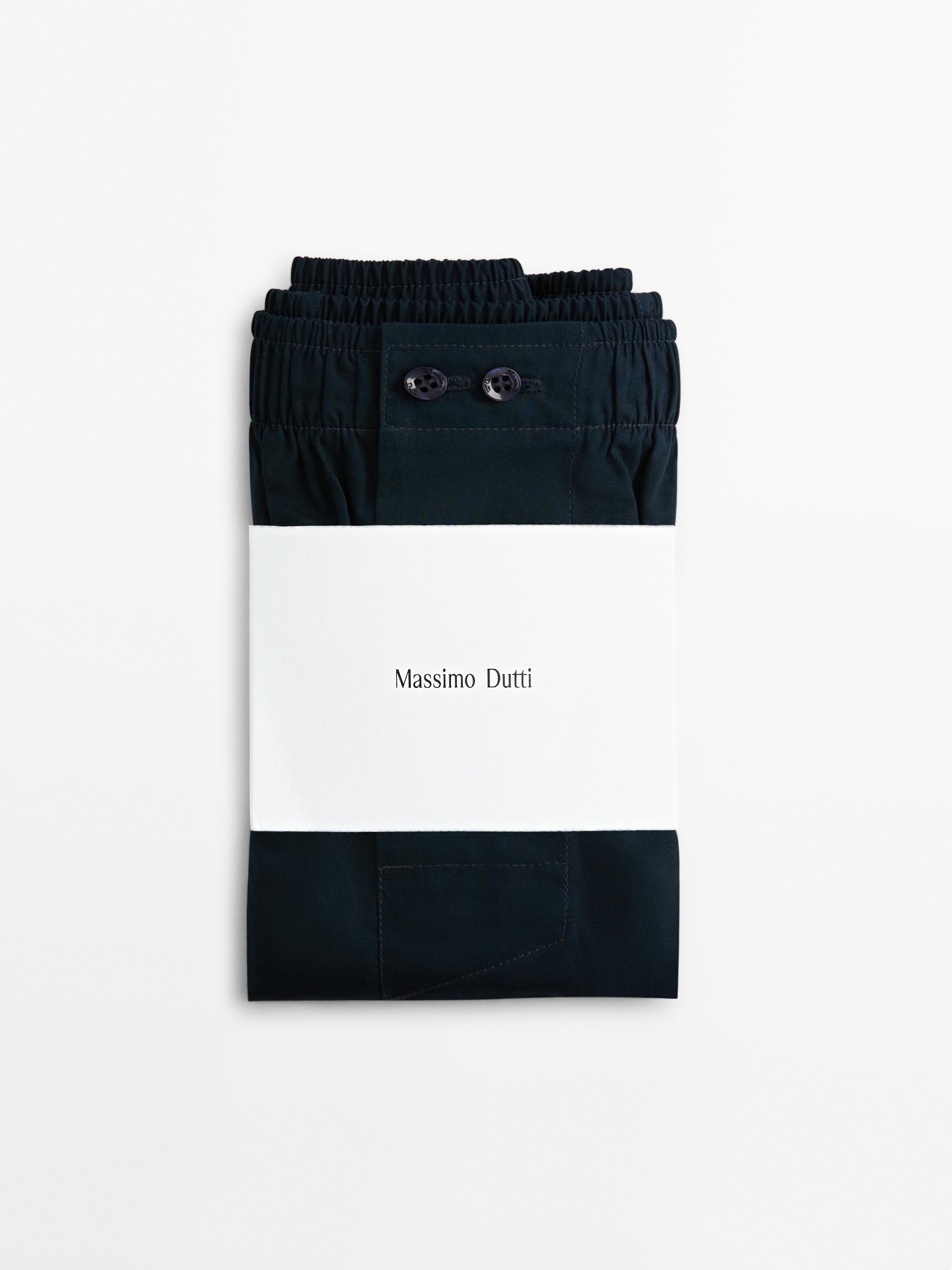Marinblå boxershorts i poplin