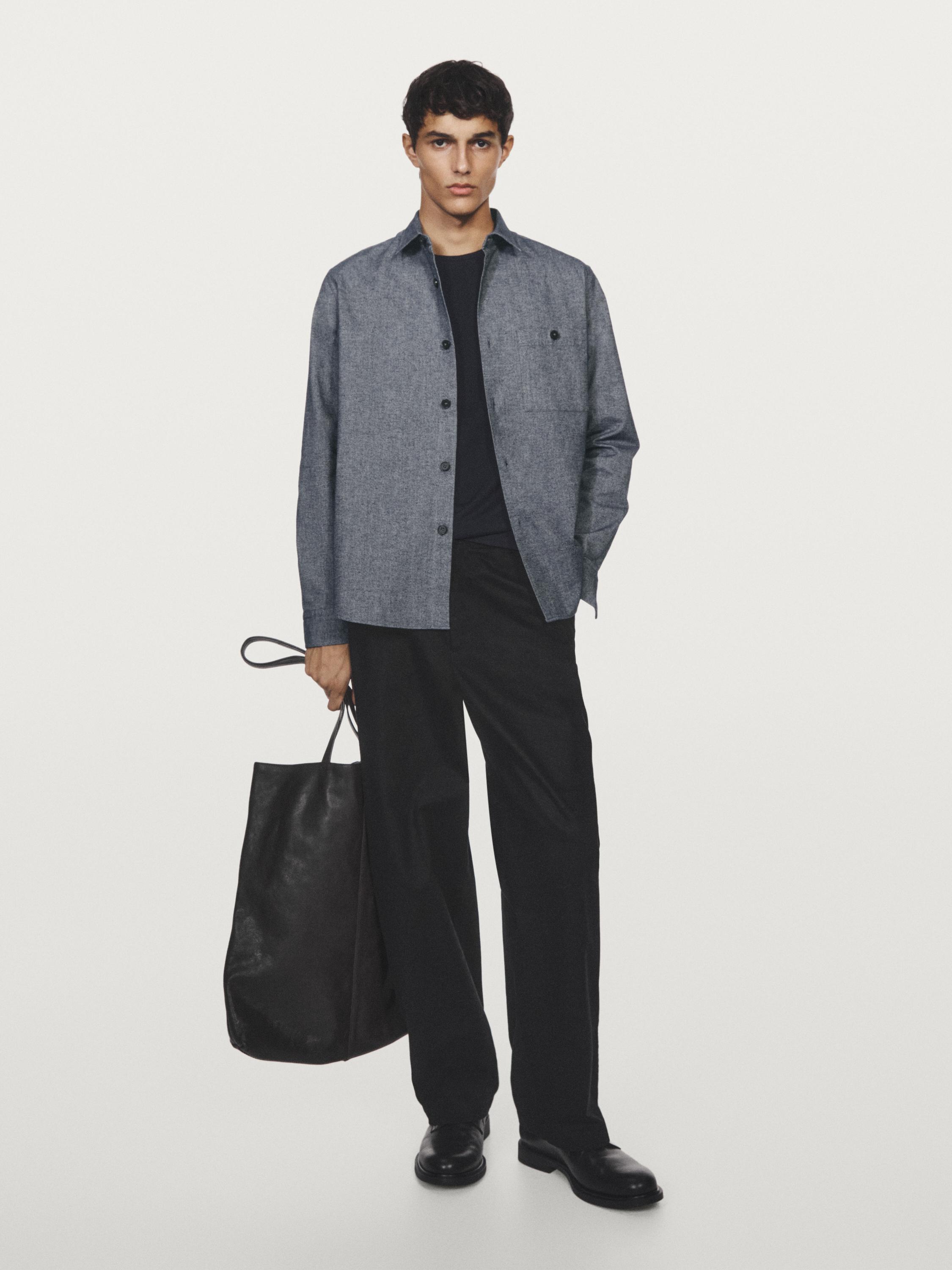 Melange overshirt with pocket