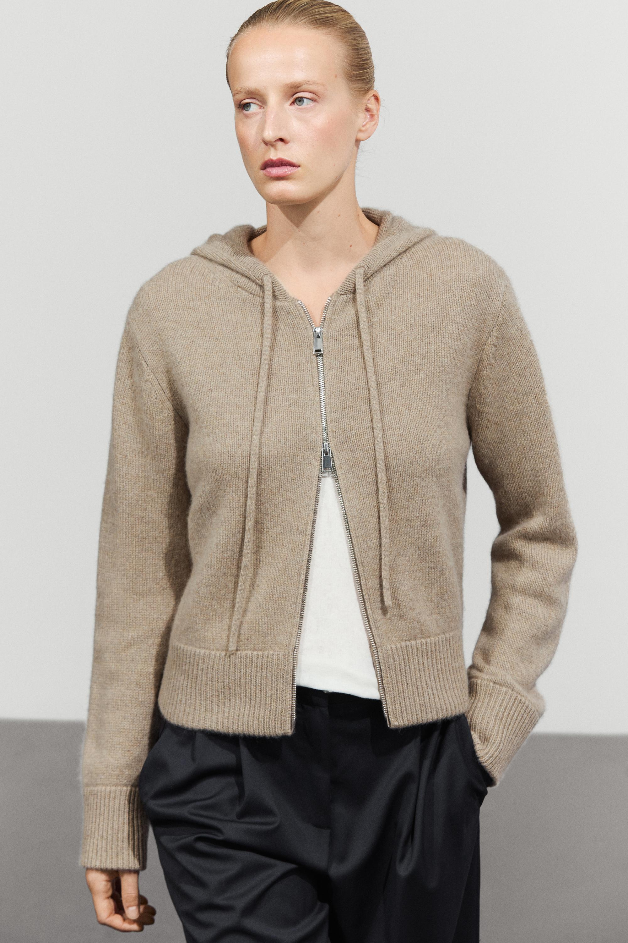 100% cashmere hooded zip-up cardigan - thumbnail 9