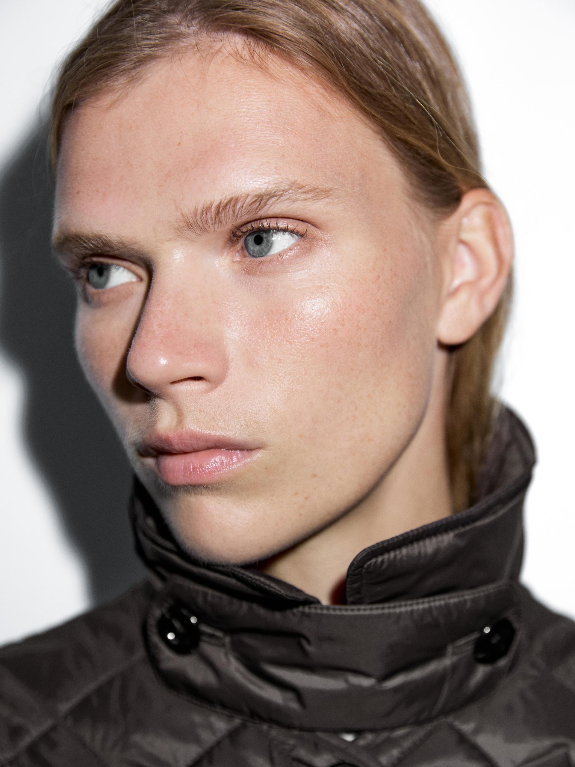 Długa Lekka Wodoodporna Kurtka Pikowana - Brązowy - L - Massimo Dutti - Kobieta