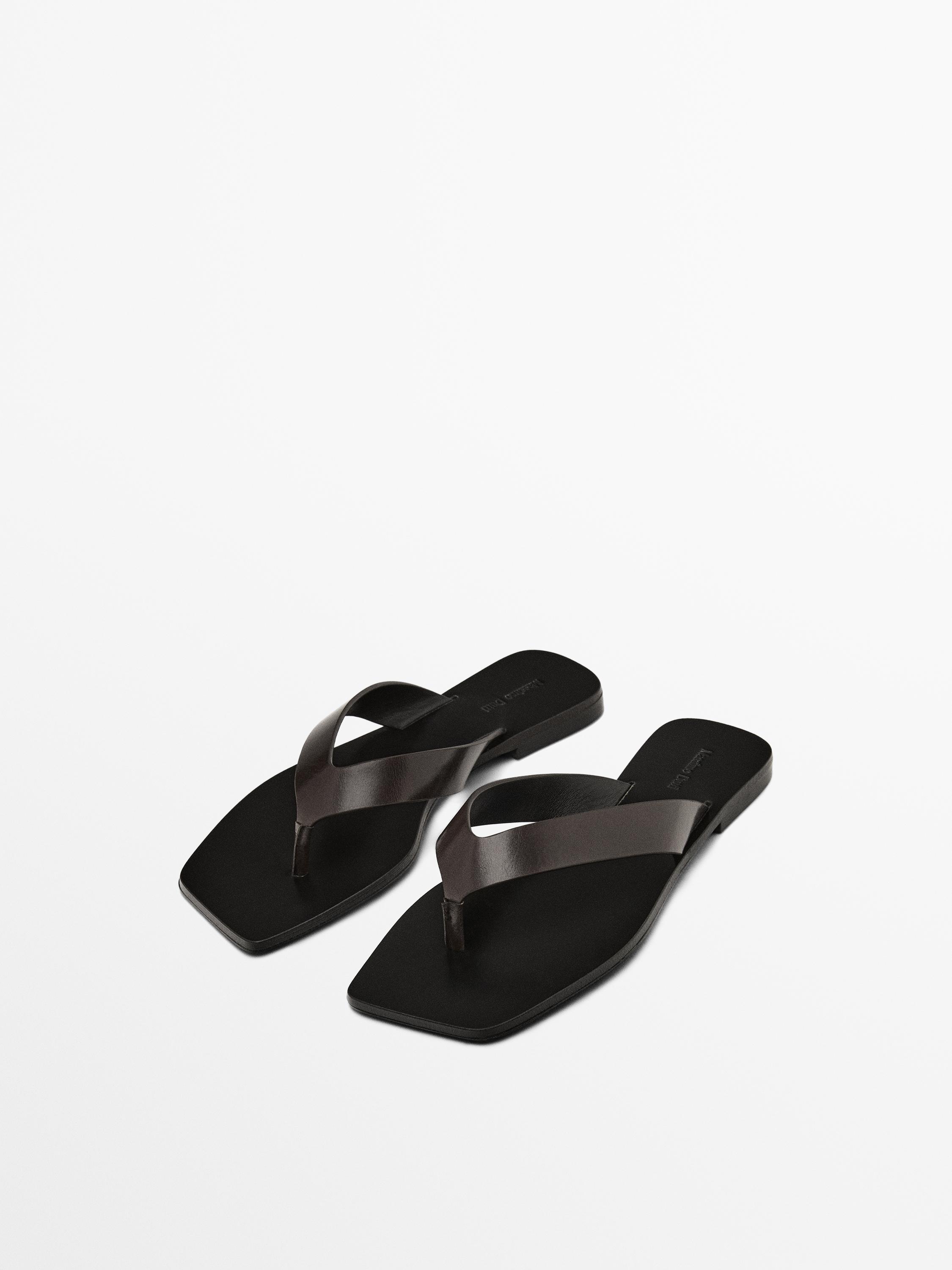 Leather toe divider sandals