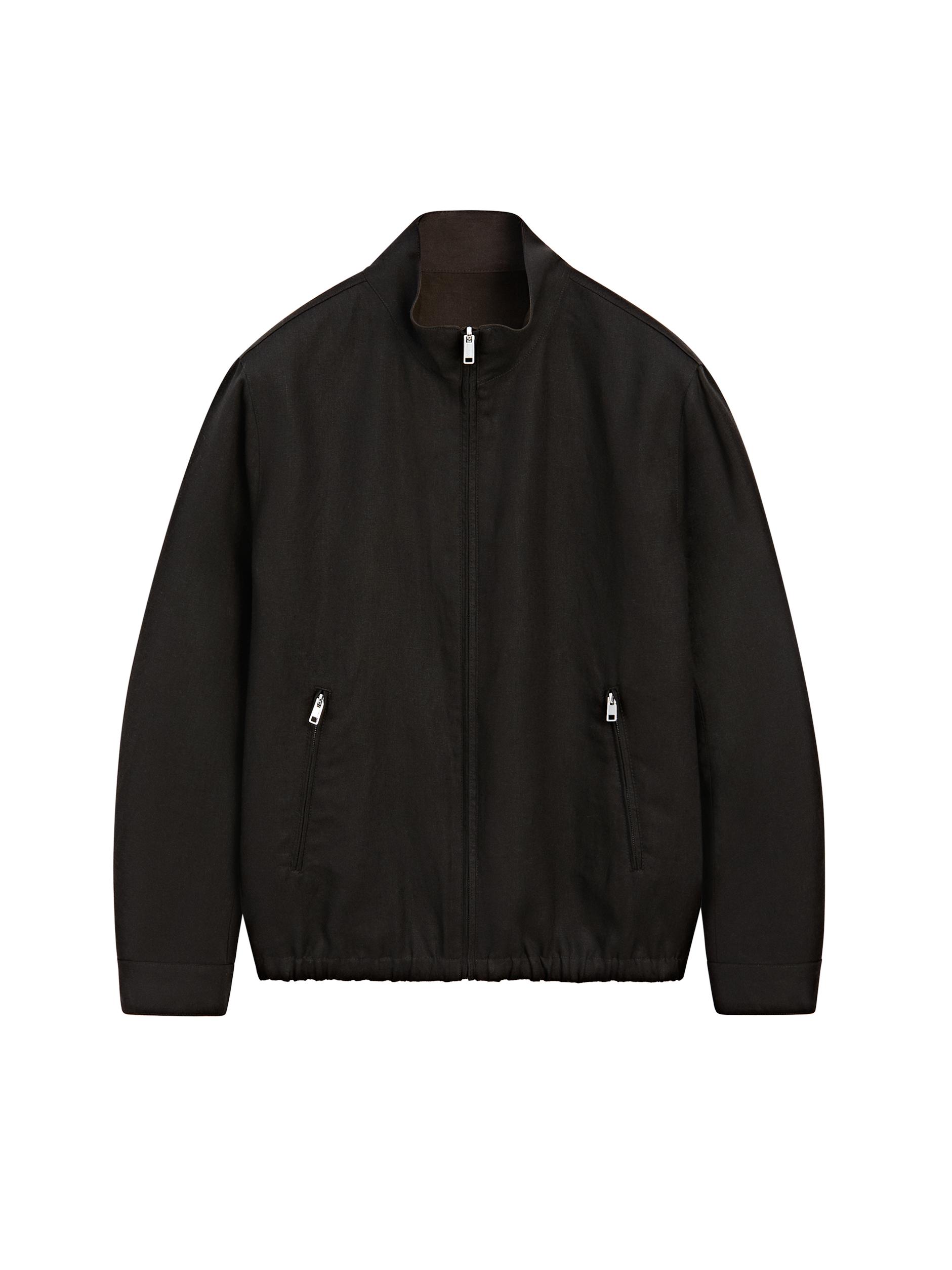Reversible linen jacket — BLACK