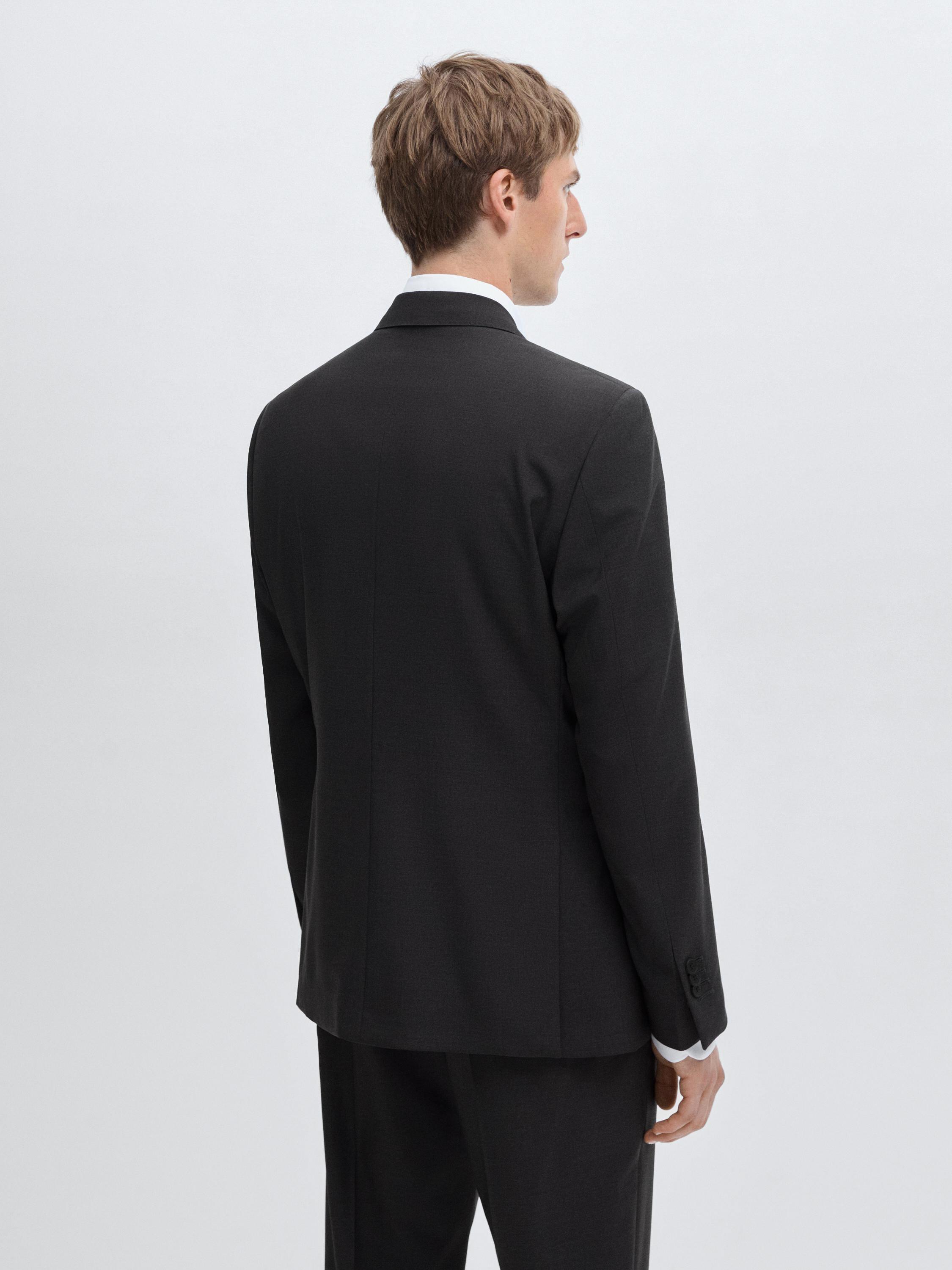 بليزر بدلة رمادي صوف 100%