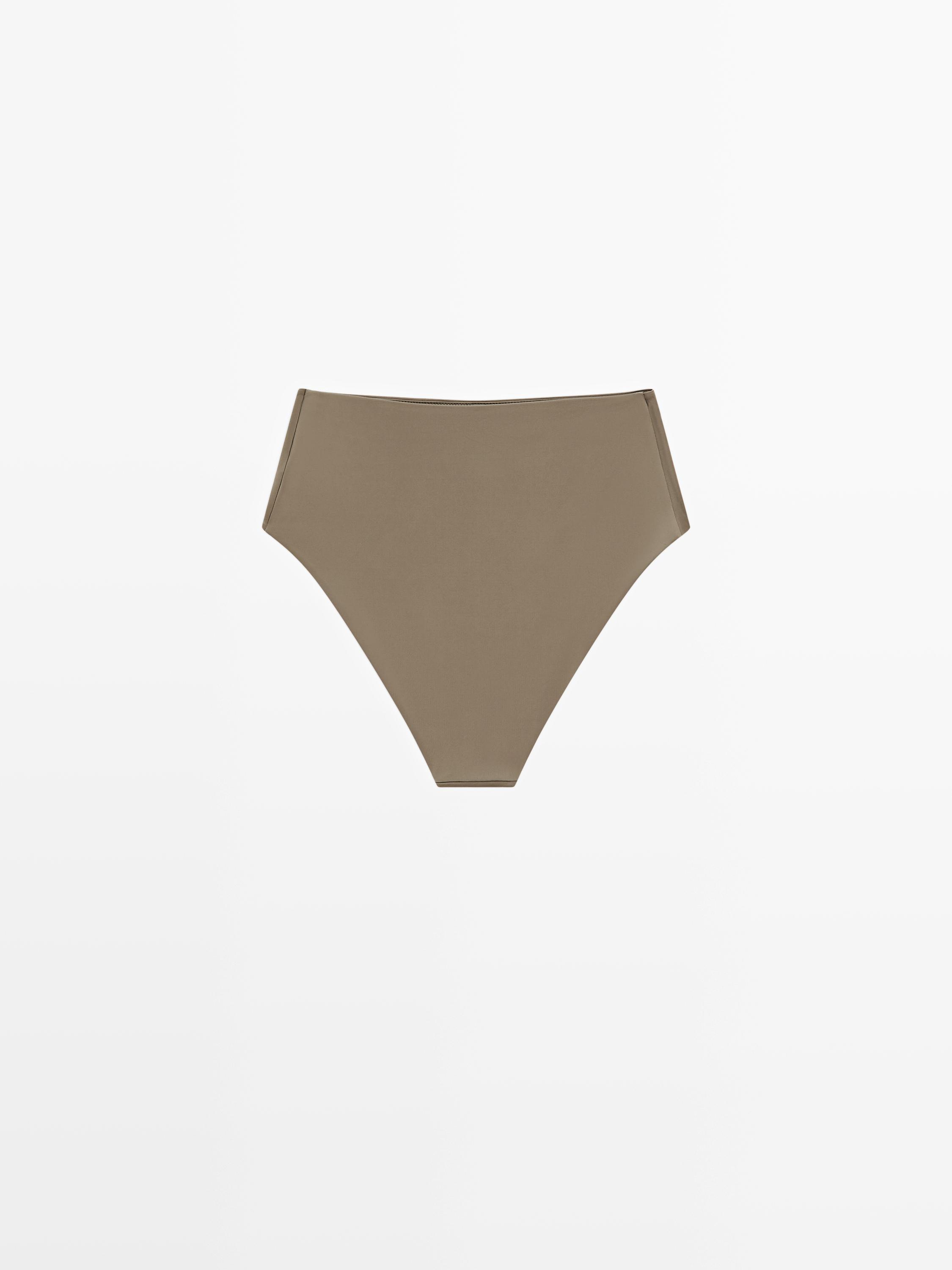 Plain high-waist bikini bottoms
