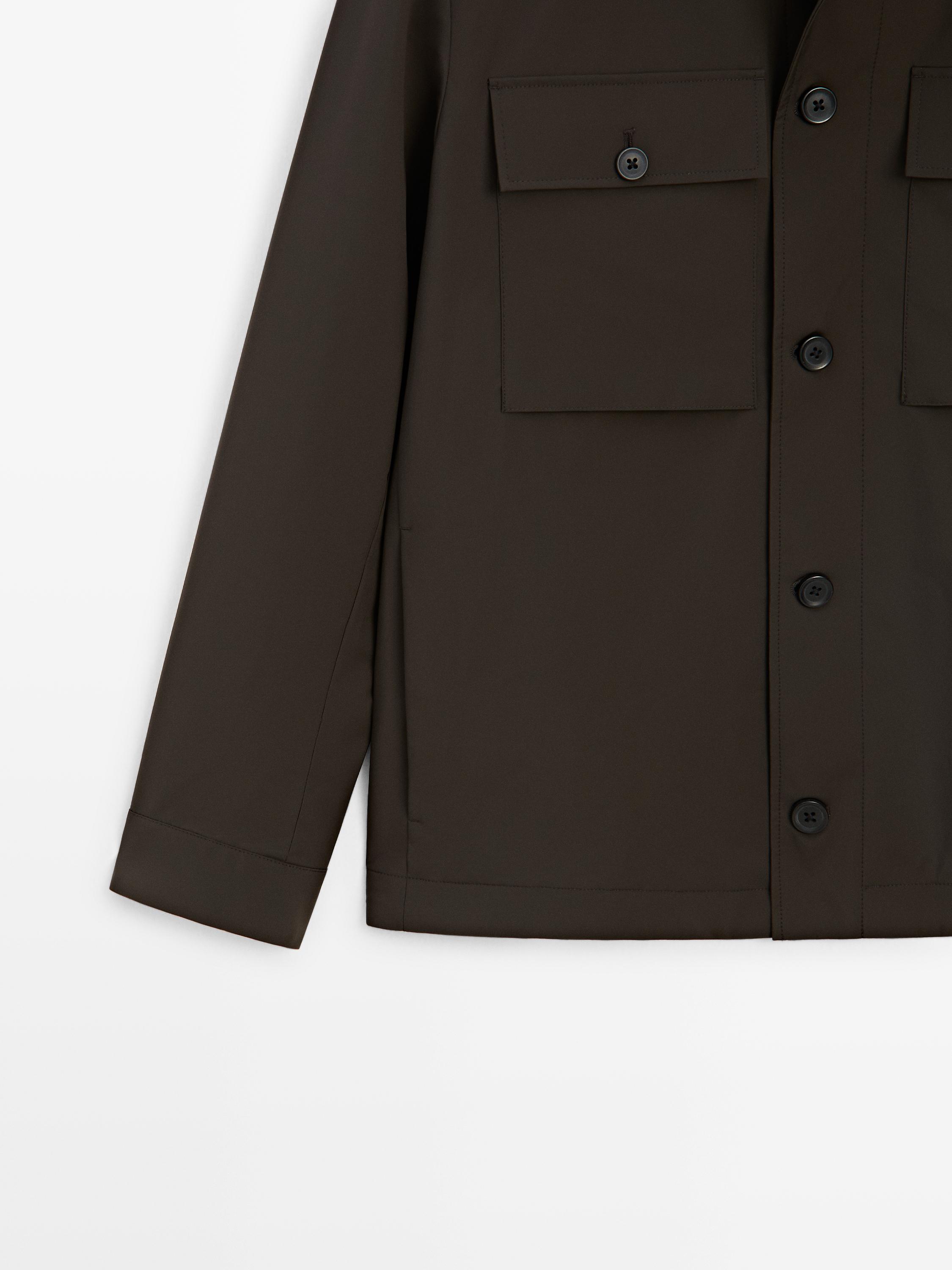 Short jacket with pocket details — Chocolate
