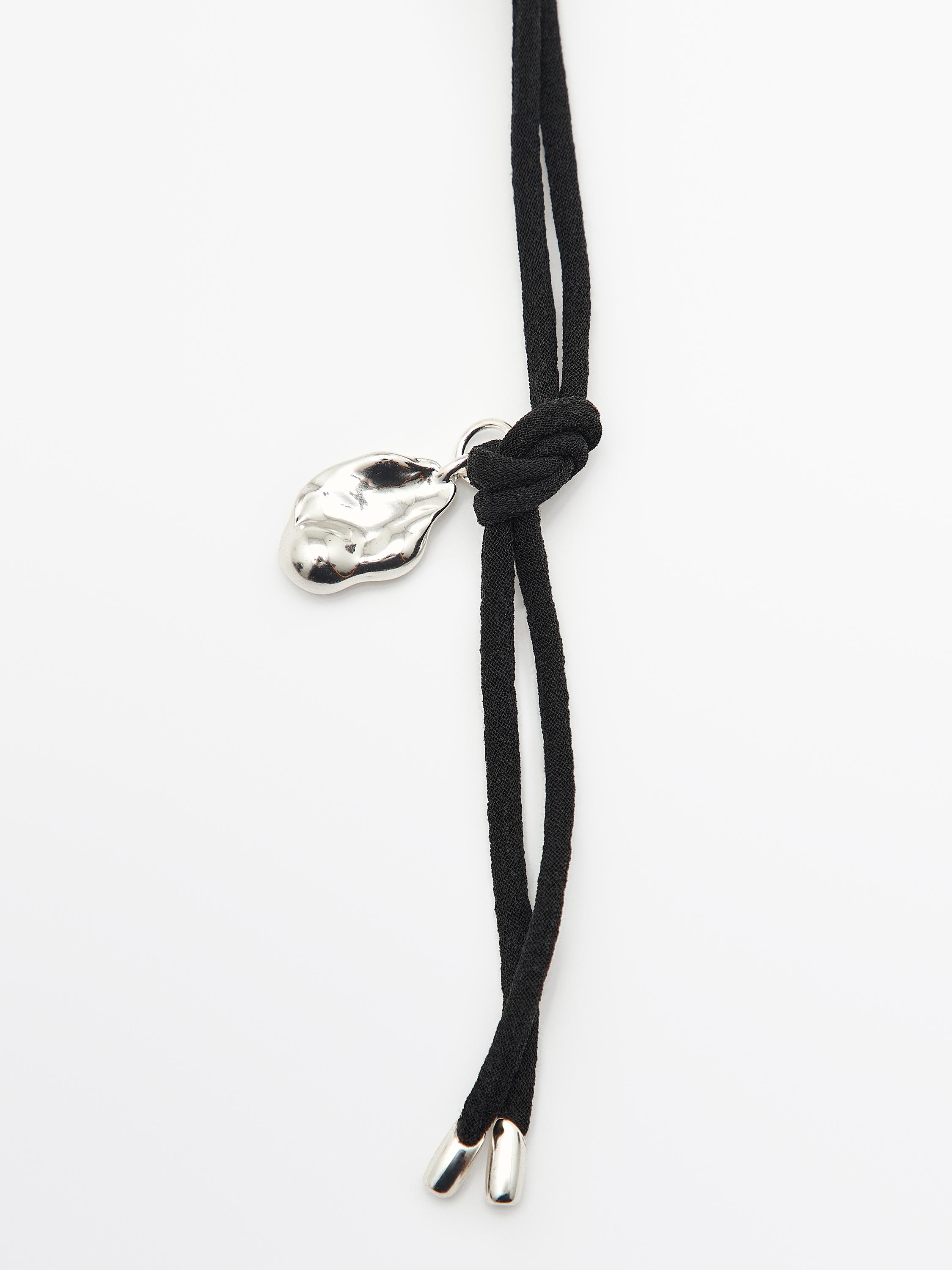 Stone cord necklace